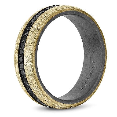 0.79ctw Black Diamond With Brushed 14K Yellow Gold - Image 3