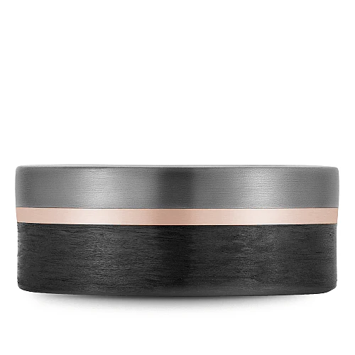 14K Rose Gold Trim With Forged Carbon, Tantalum - Image 2