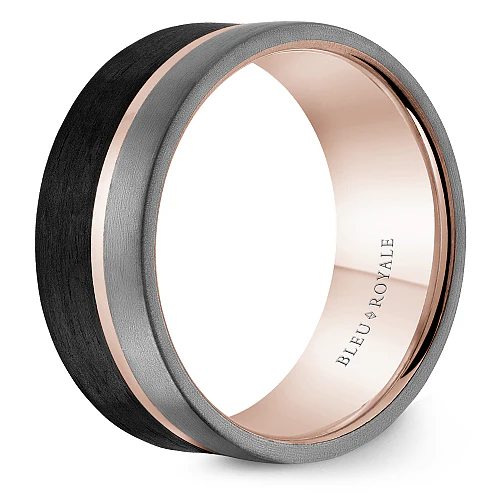 14K Rose Gold Trim With Forged Carbon, Tantalum - Image 3