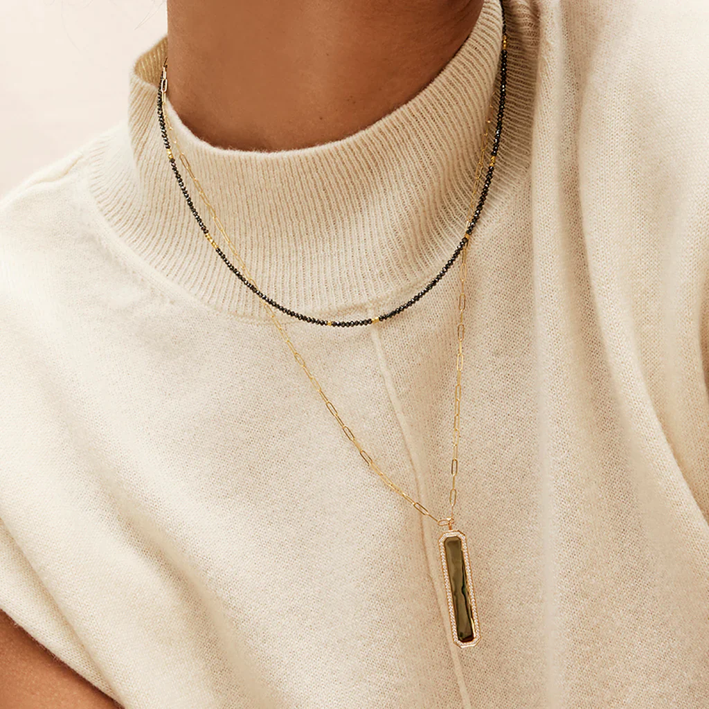 Noir Black Diamond and Gold Necklace - Image 2