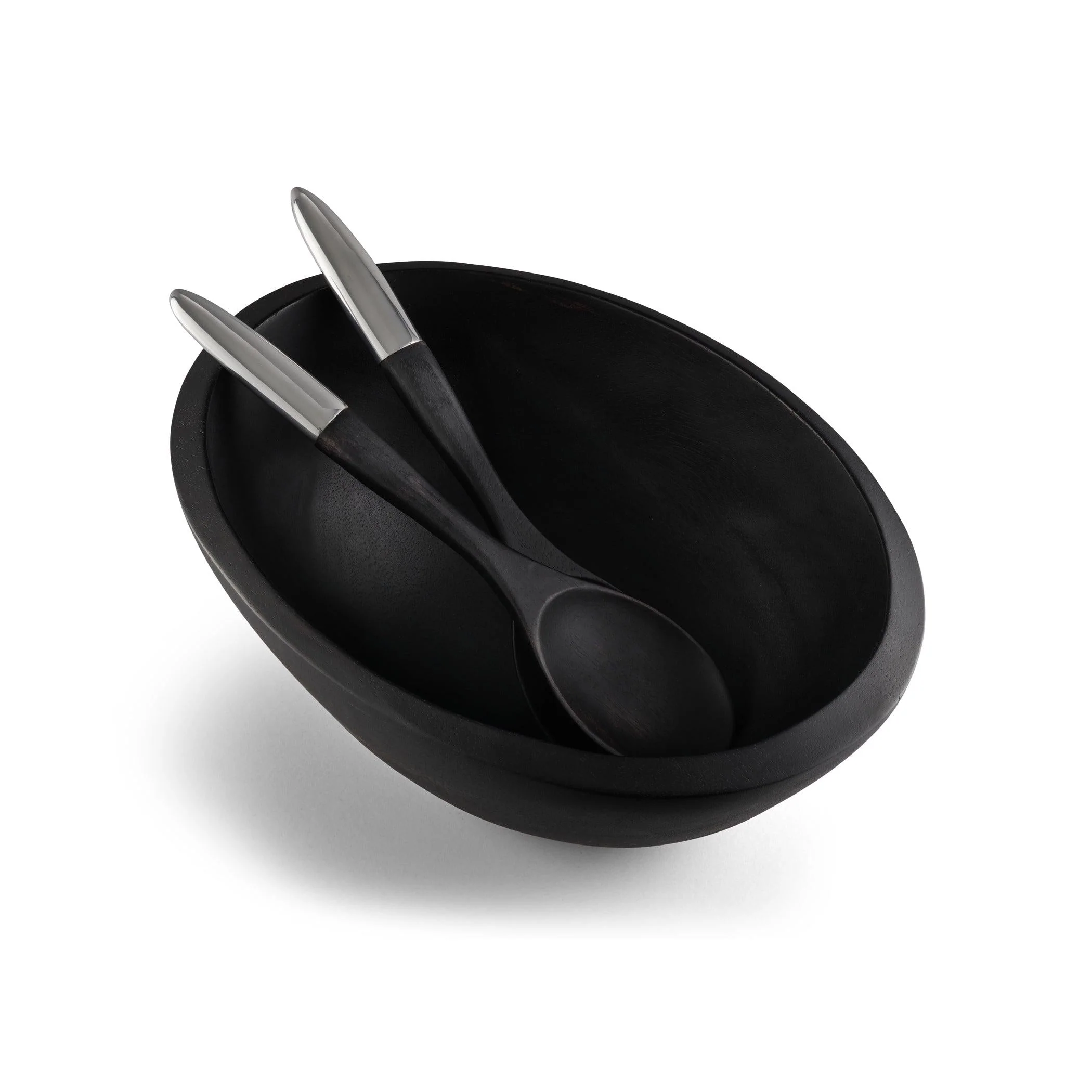 Noir Salad Bowl w/ Servers - Image 2