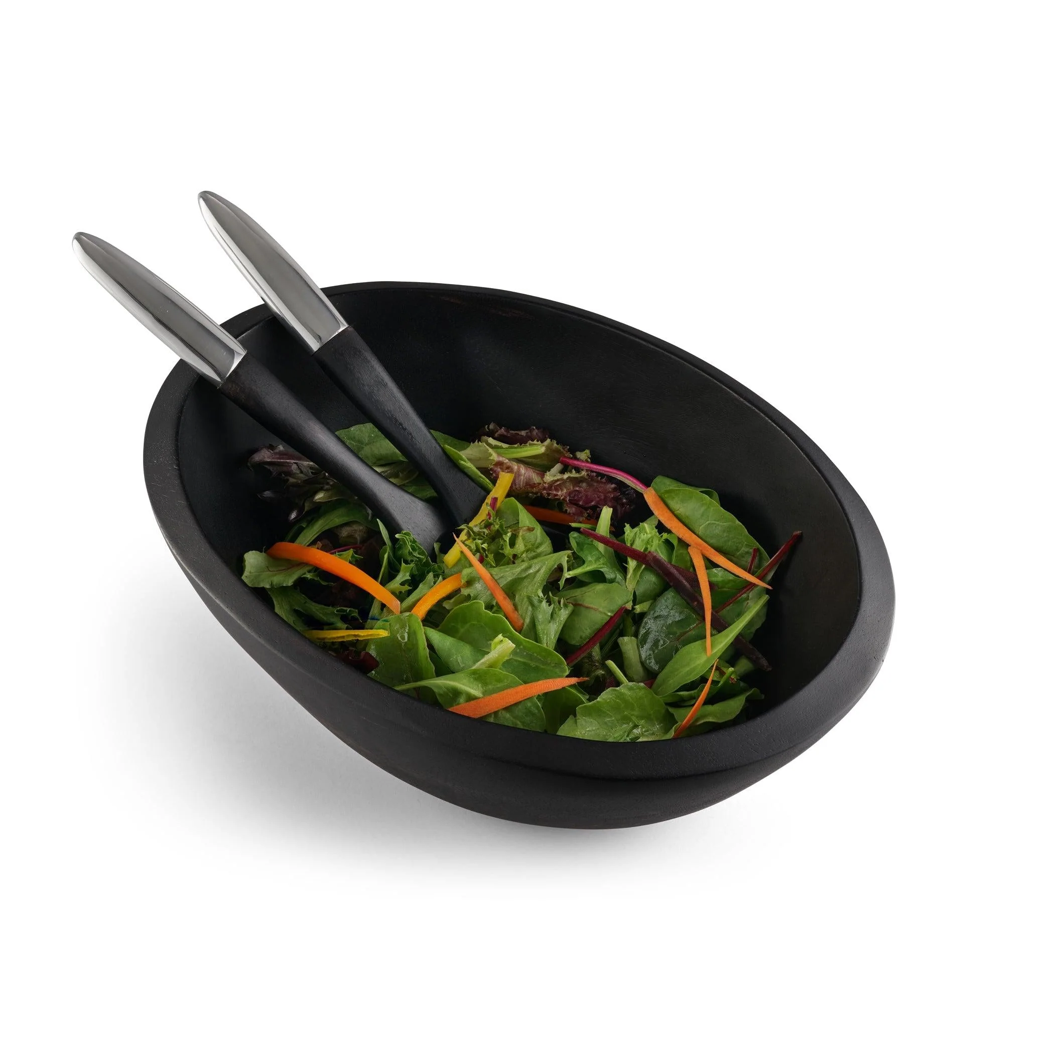 Noir Salad Bowl w/ Servers - Image 3