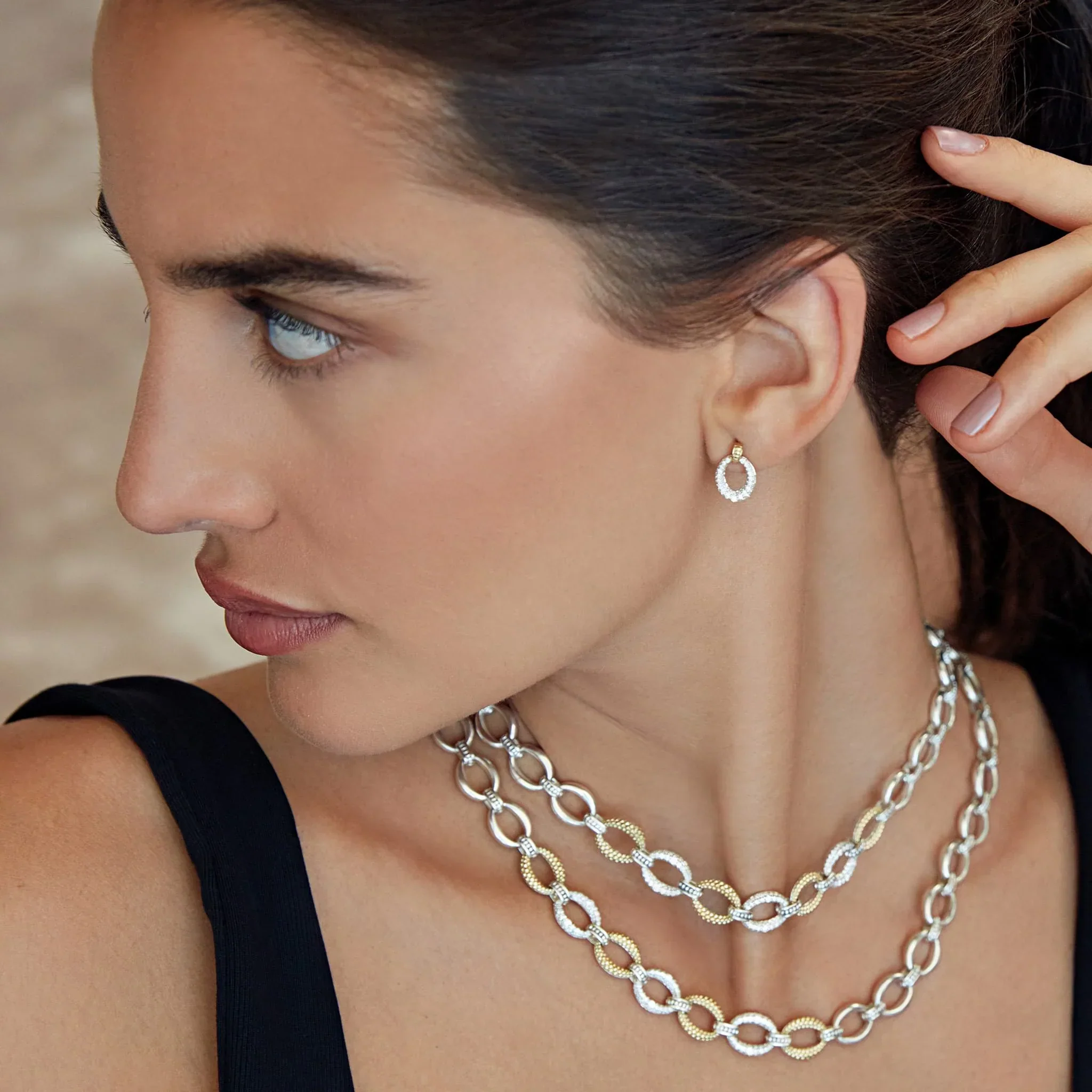 Oval Drop Diamond Earring - Image 2