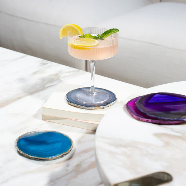 Pedra Coasters, Assorted Agate, Set of 4 - Image 2