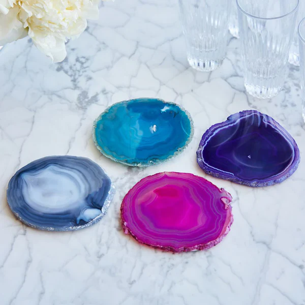 Pedra Coasters, Assorted Agate, Set of 4 - Image 3