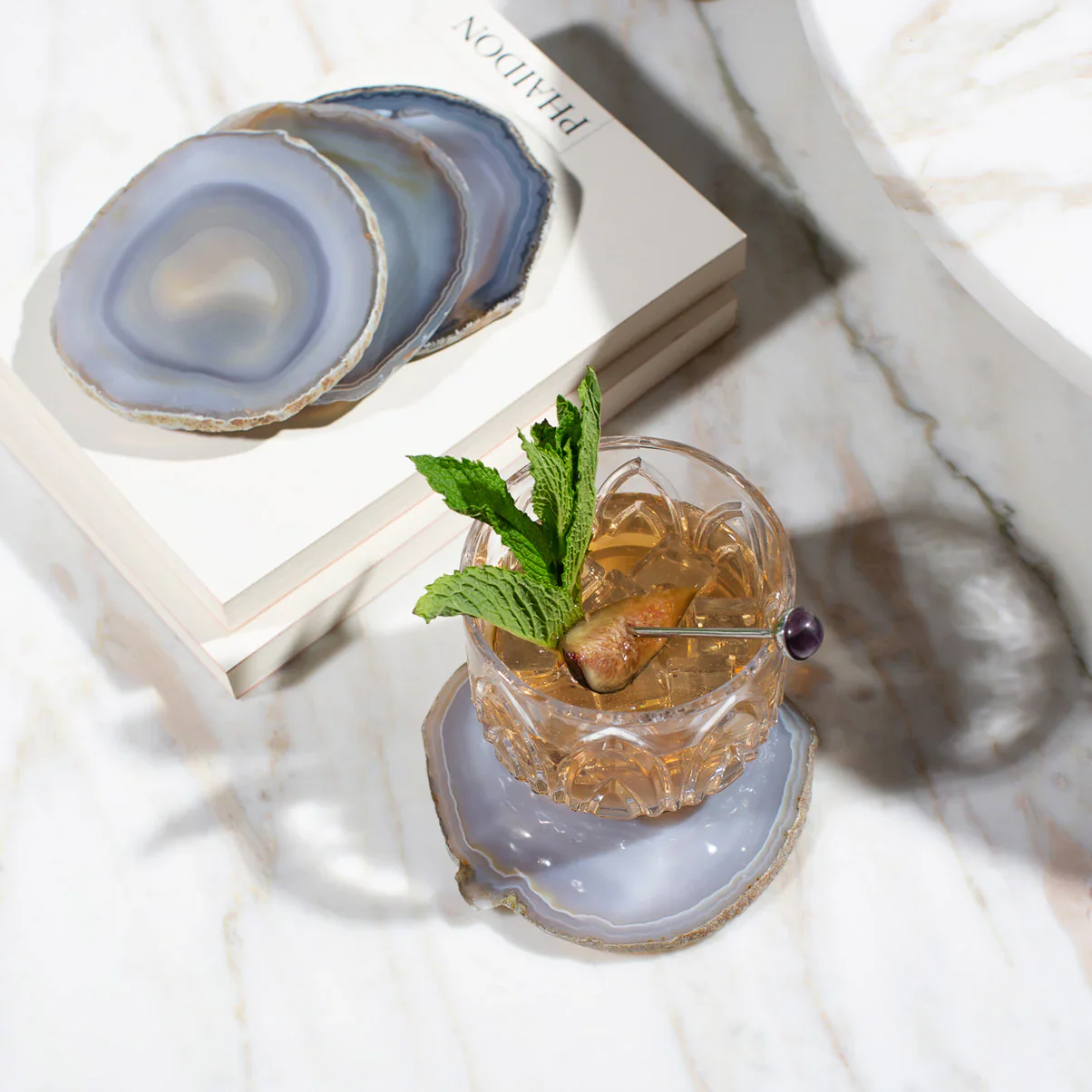 Pedra Coasters, Smoke Agate, Set of 4 - Image 2