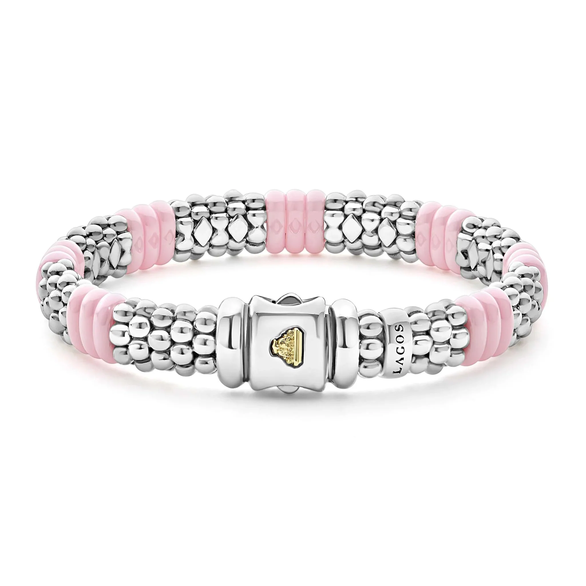 Pink Ceramic Caviar Beaded Bracelet | 9mm - Image 2