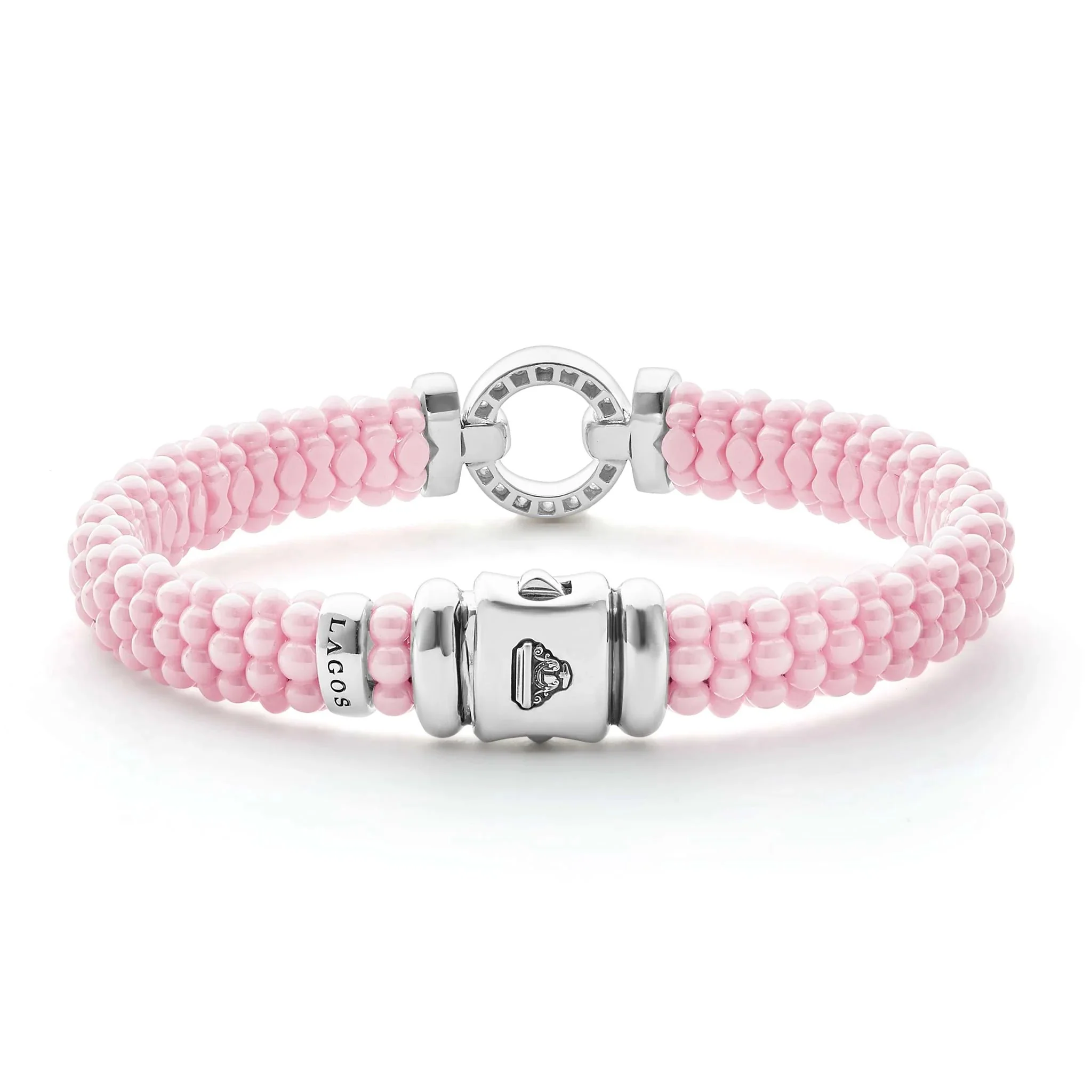 Pink Ceramic Diamond Circle Bracelet | 9mm - Image 2