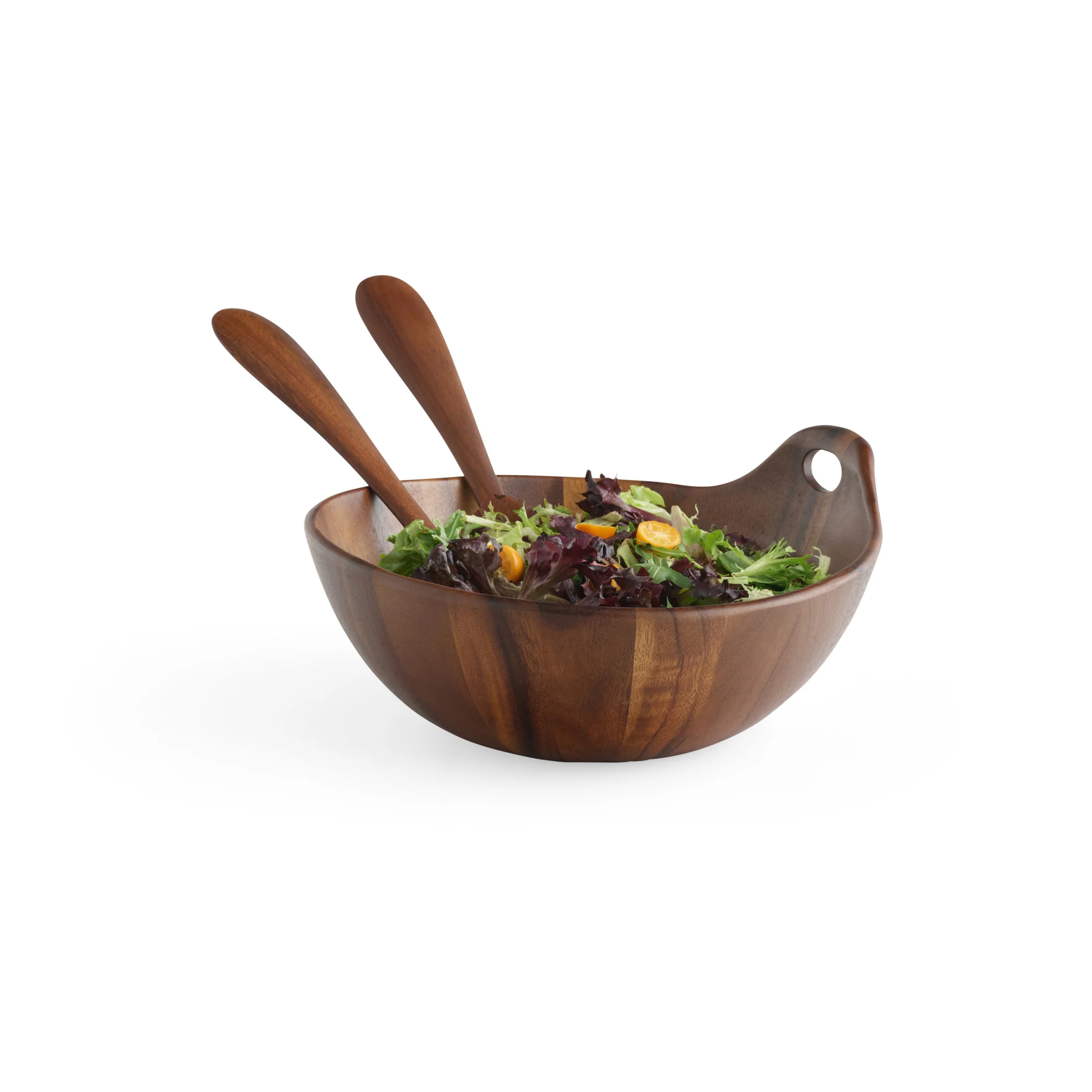 Portables Wood Salad Bowl w/Servers - Image 2