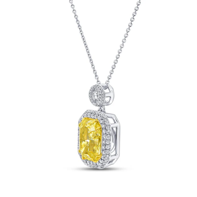 Radiant Yellow Diamond Drop Pendant - Image 2