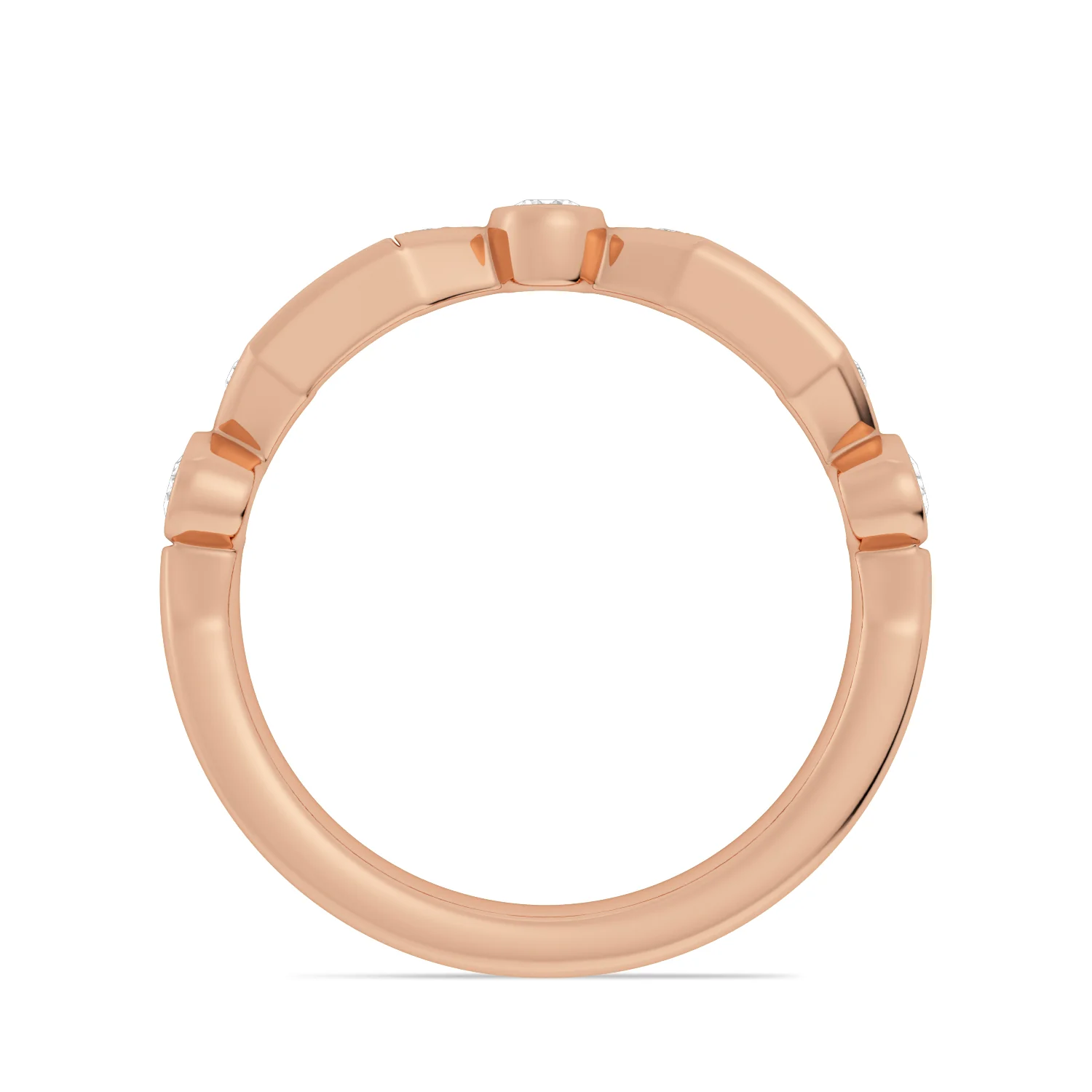 Round and Princess Cut Diamond Band - Image 2