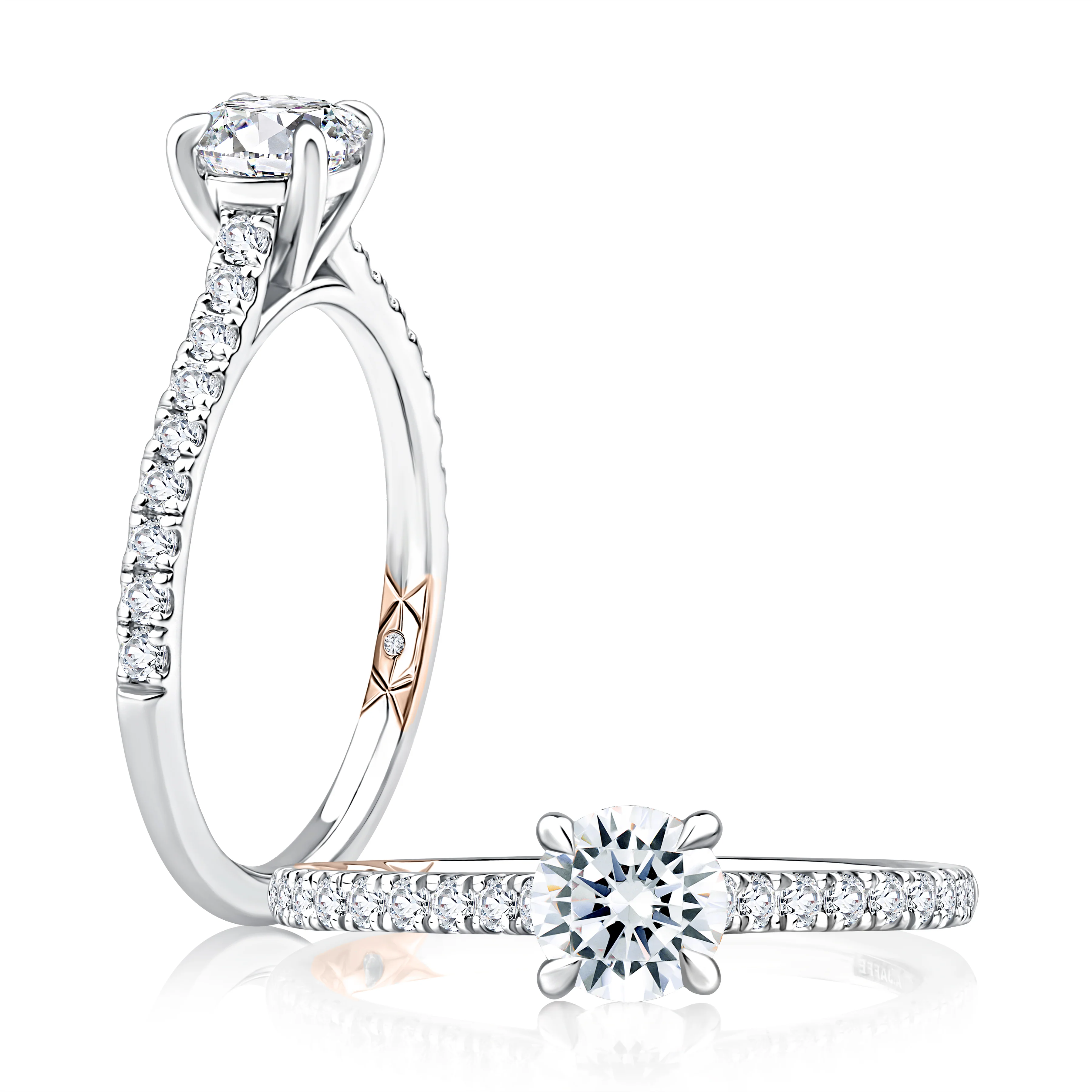 Round Cut Diamond Engagement Ring with True Pavé Diamond Band - Image 3