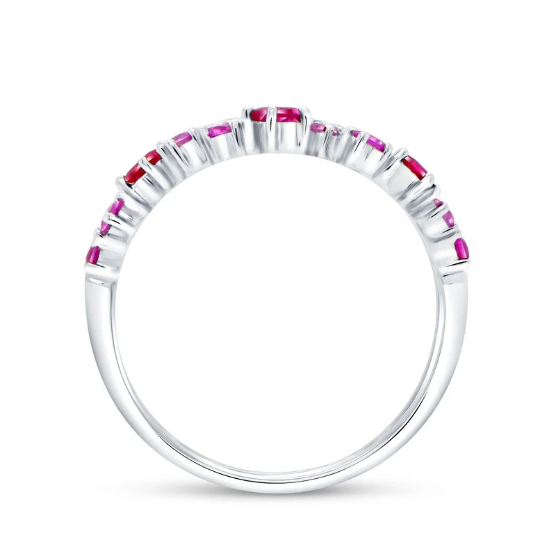Princess Cut Ruby and Diamond Fashion Ring - Image 2