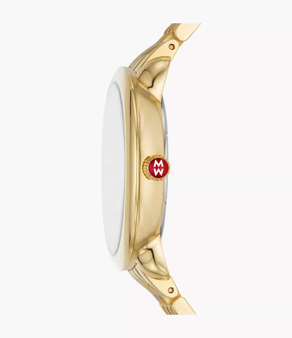 Serein Mid 18k Gold-Plated Diamond Dial Watch - Image 2