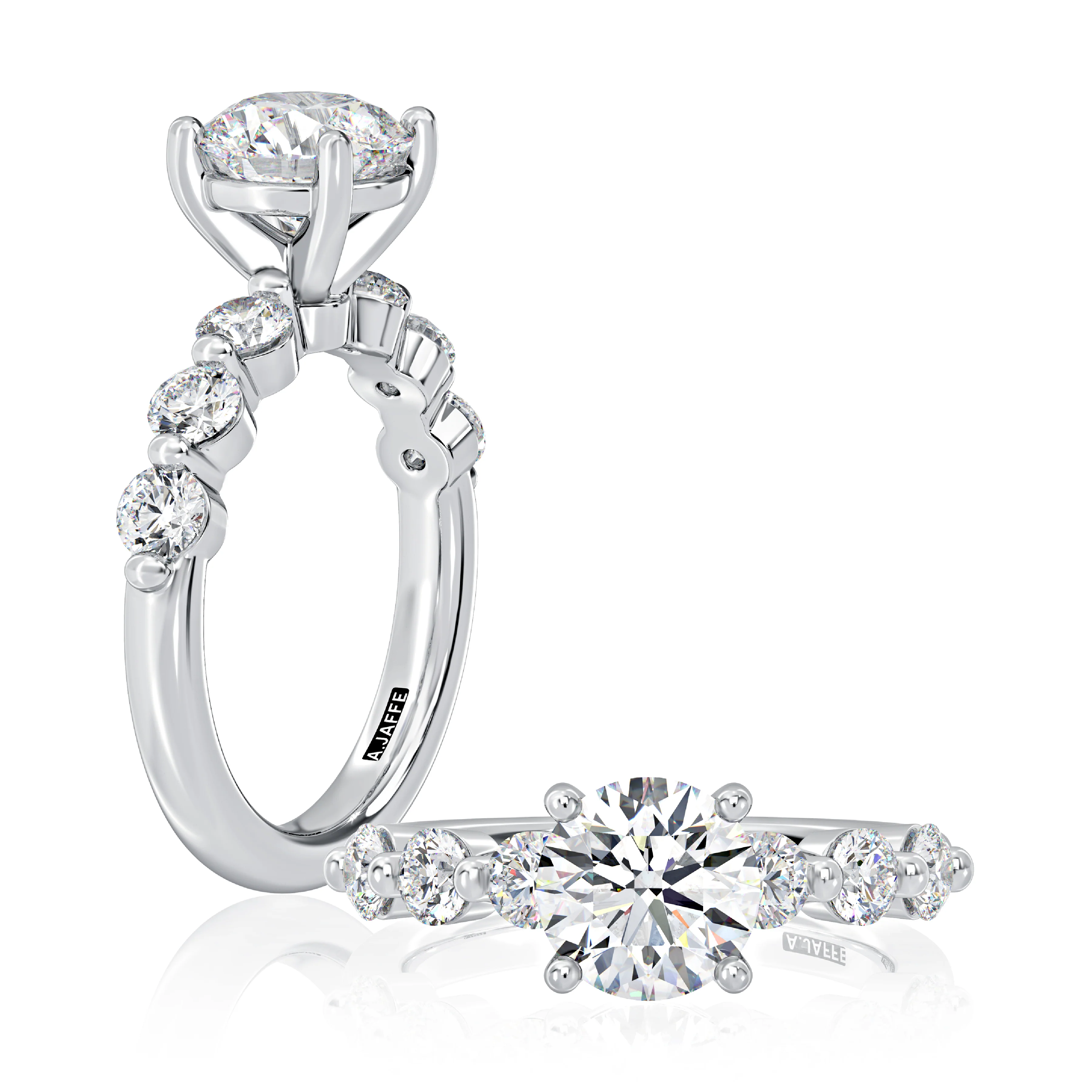 Seven Stone Round Diamond Engagement Ring - Image 3