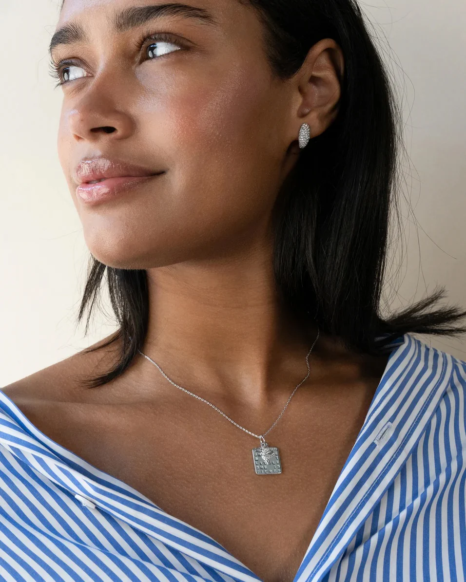 "She is Fierce" Sterling Silver Charm - Image 2