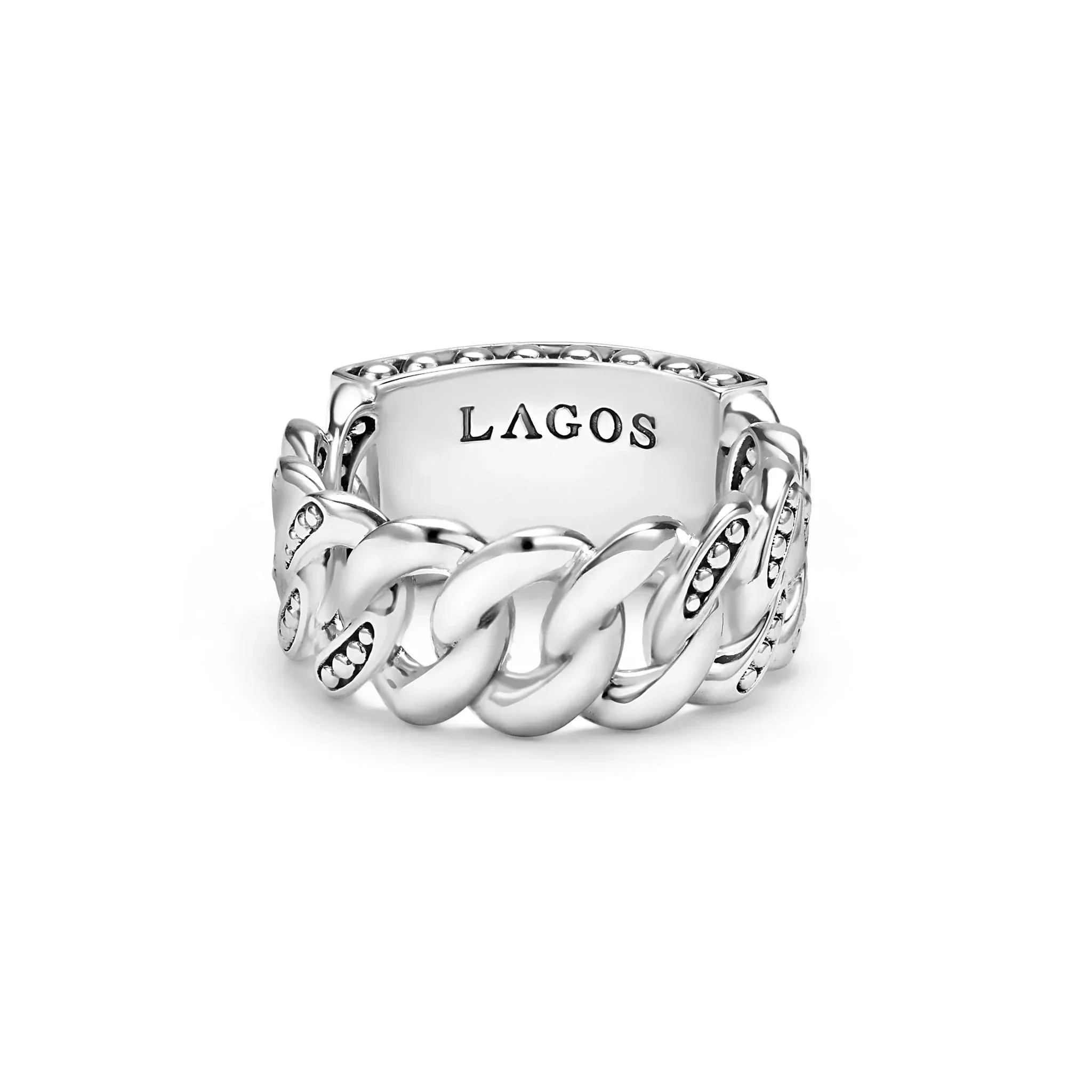 Silver Engravable Curb Link Ring - Image 3