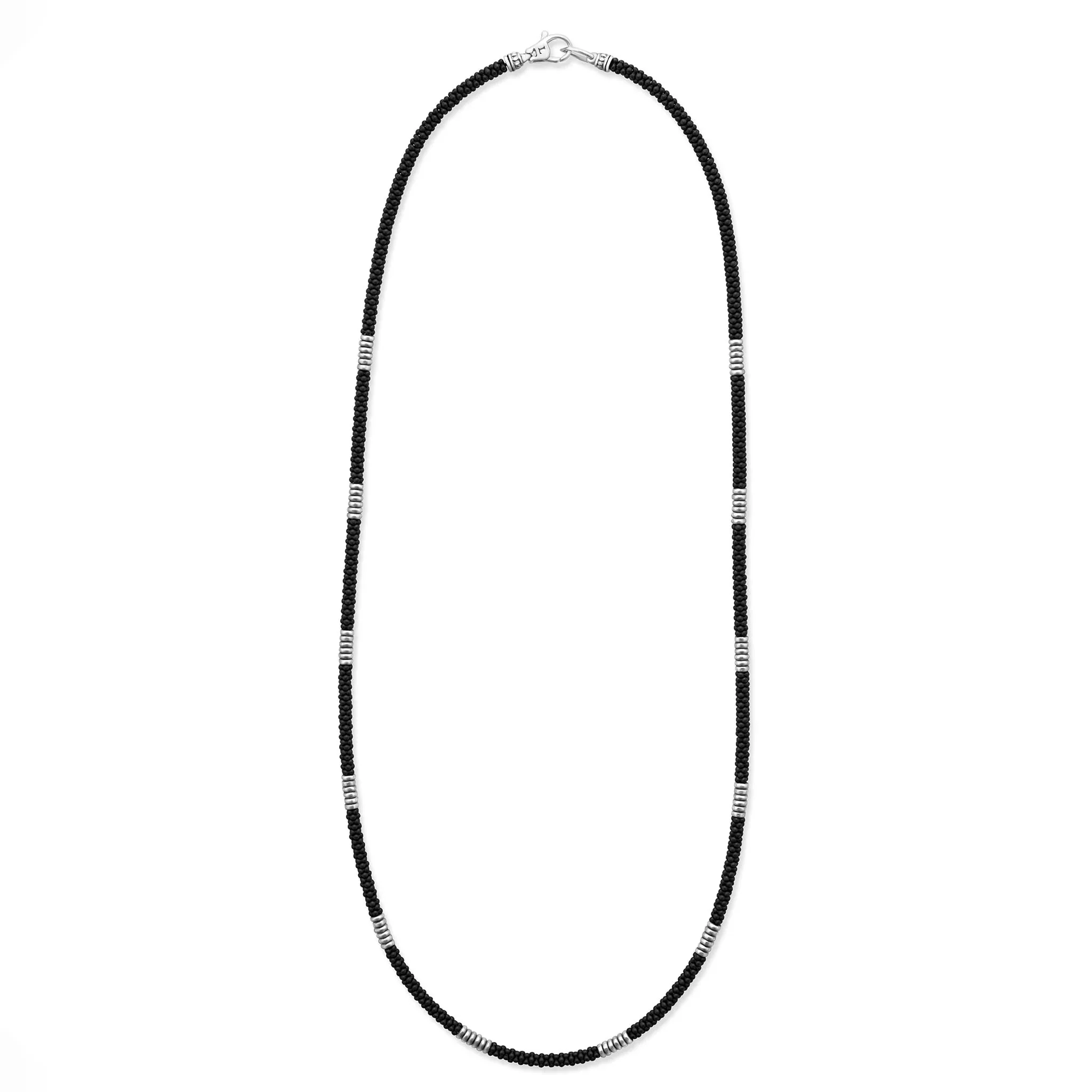 Silver Station Matte Ceramic Beaded Necklace - Image 2
