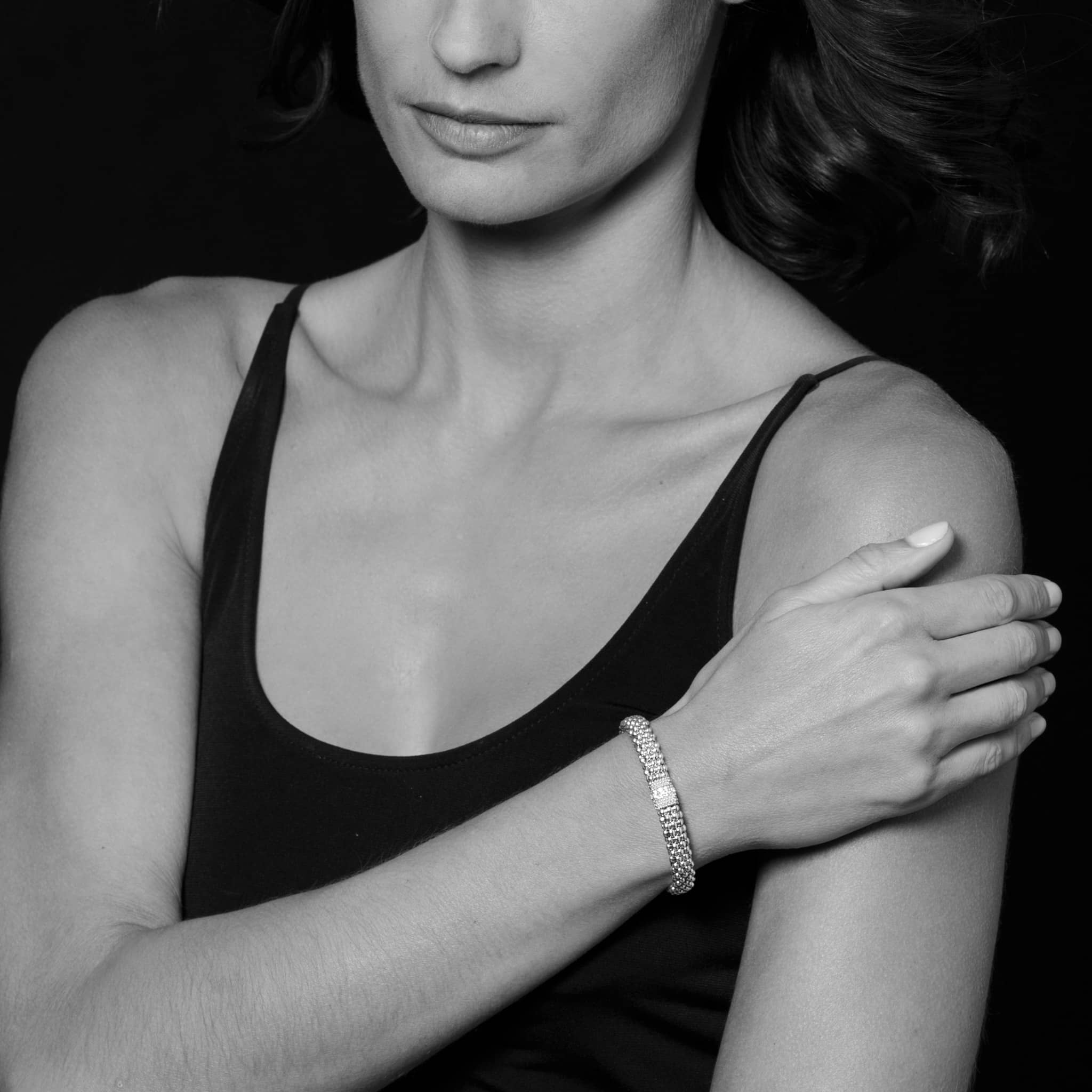 Single Station Diamond Caviar Bracelet | 9mm - Image 3