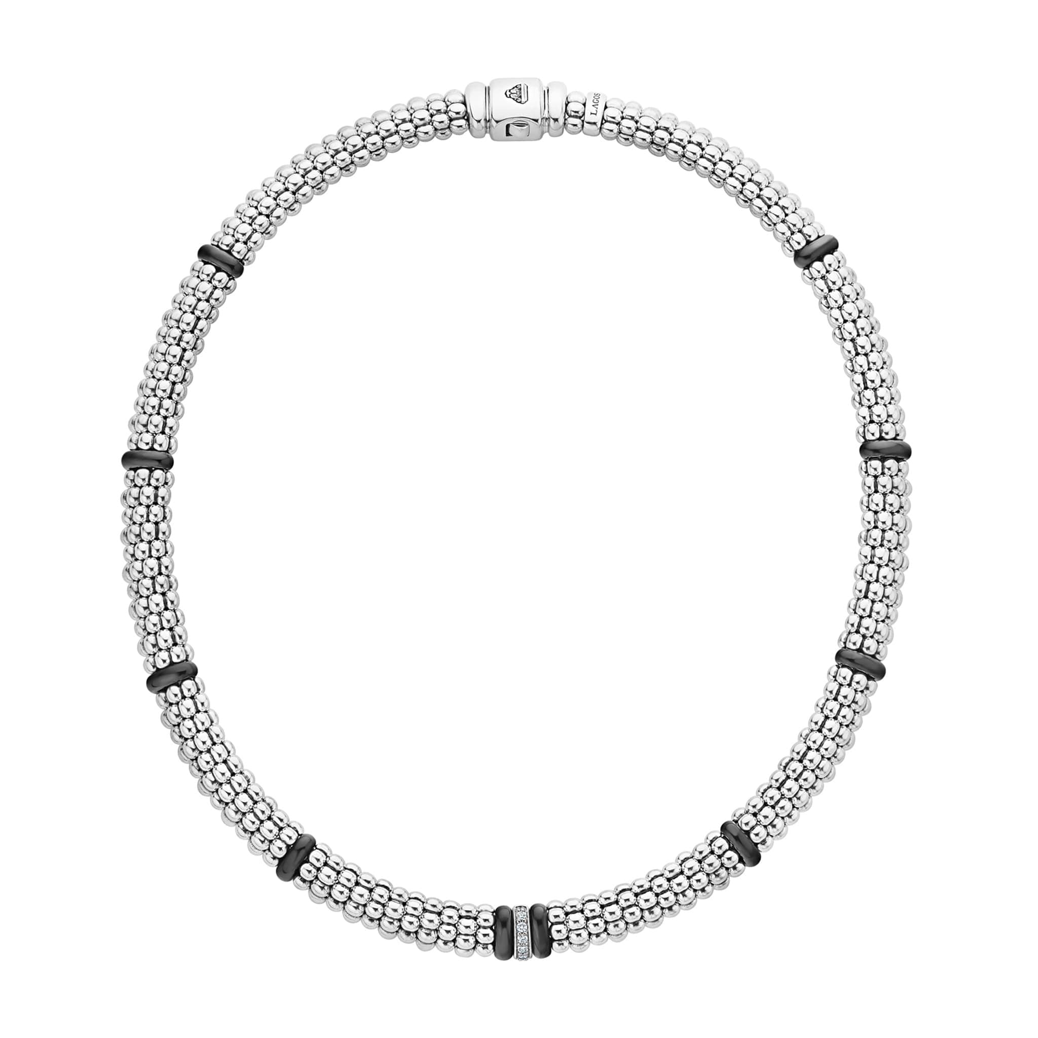 Single Station Diamond Caviar Necklace - Image 3