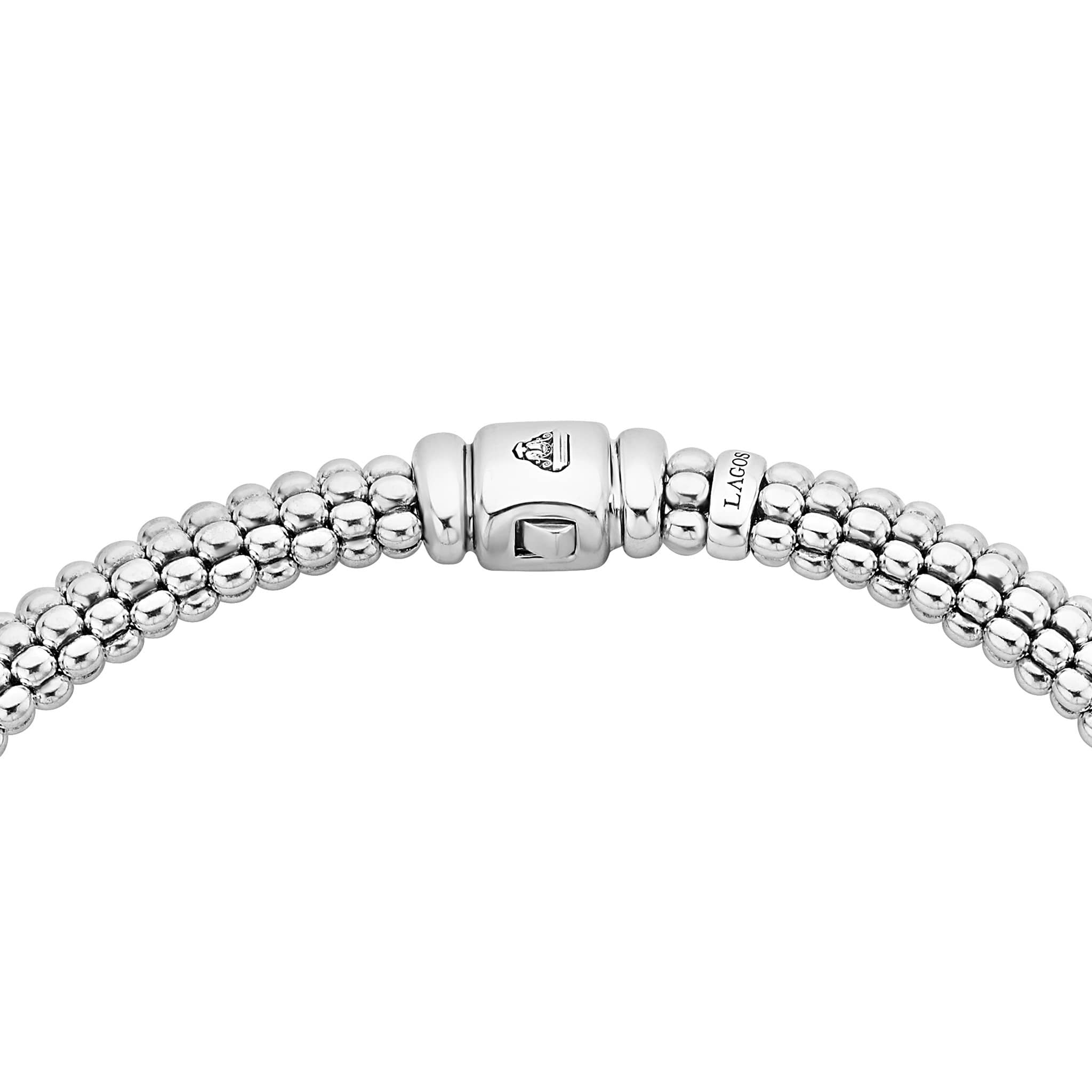 Single Station Diamond Caviar Necklace - Image 4