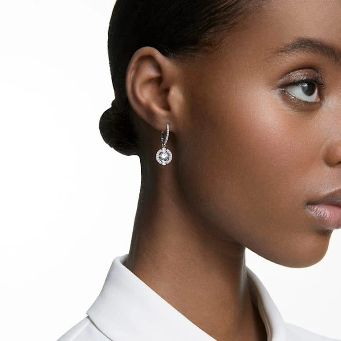 Sparkling Dance Round Pierced Earrings - Image 3
