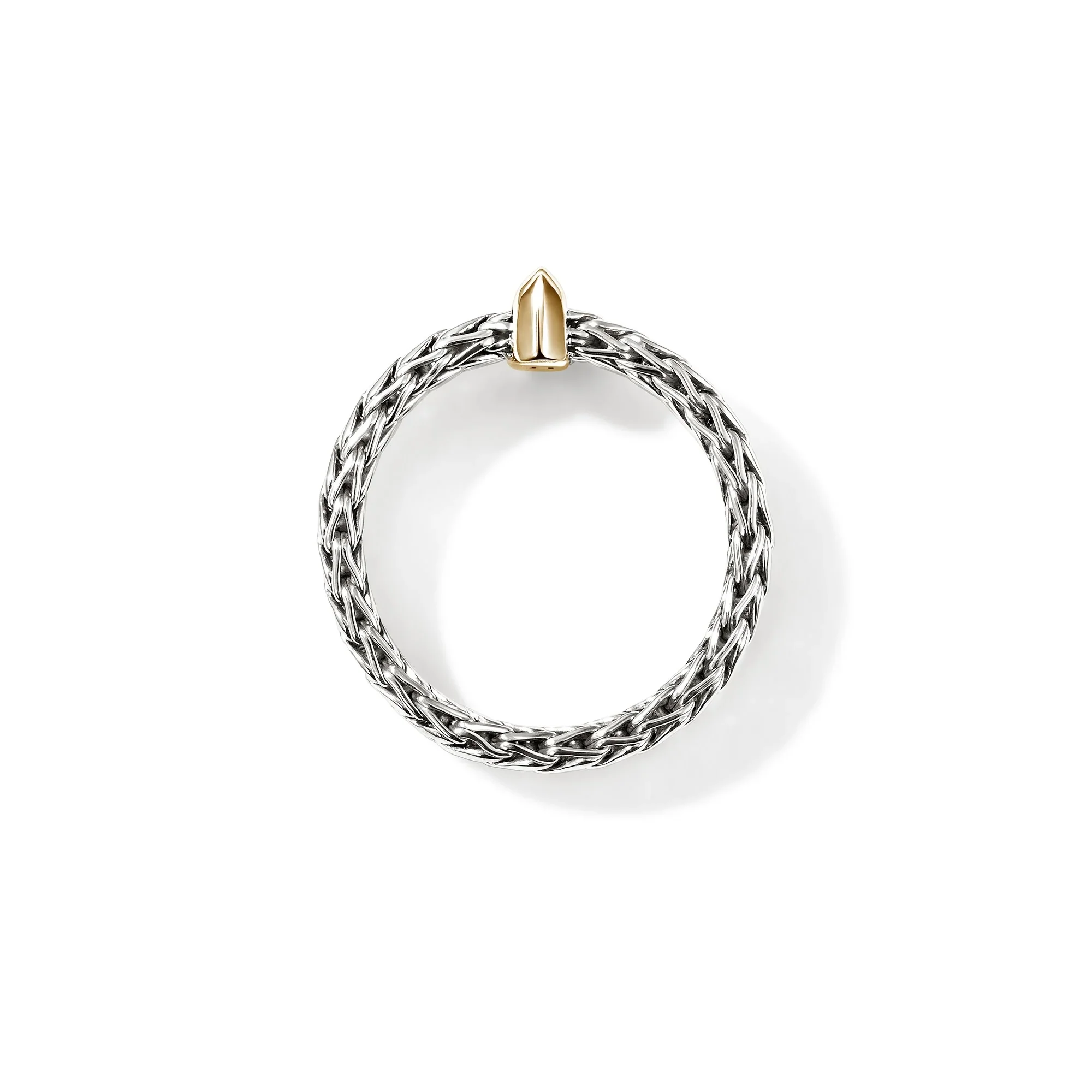 Sterling Silver and 14K yellow gold Icon Link Bar Ring - Image 3