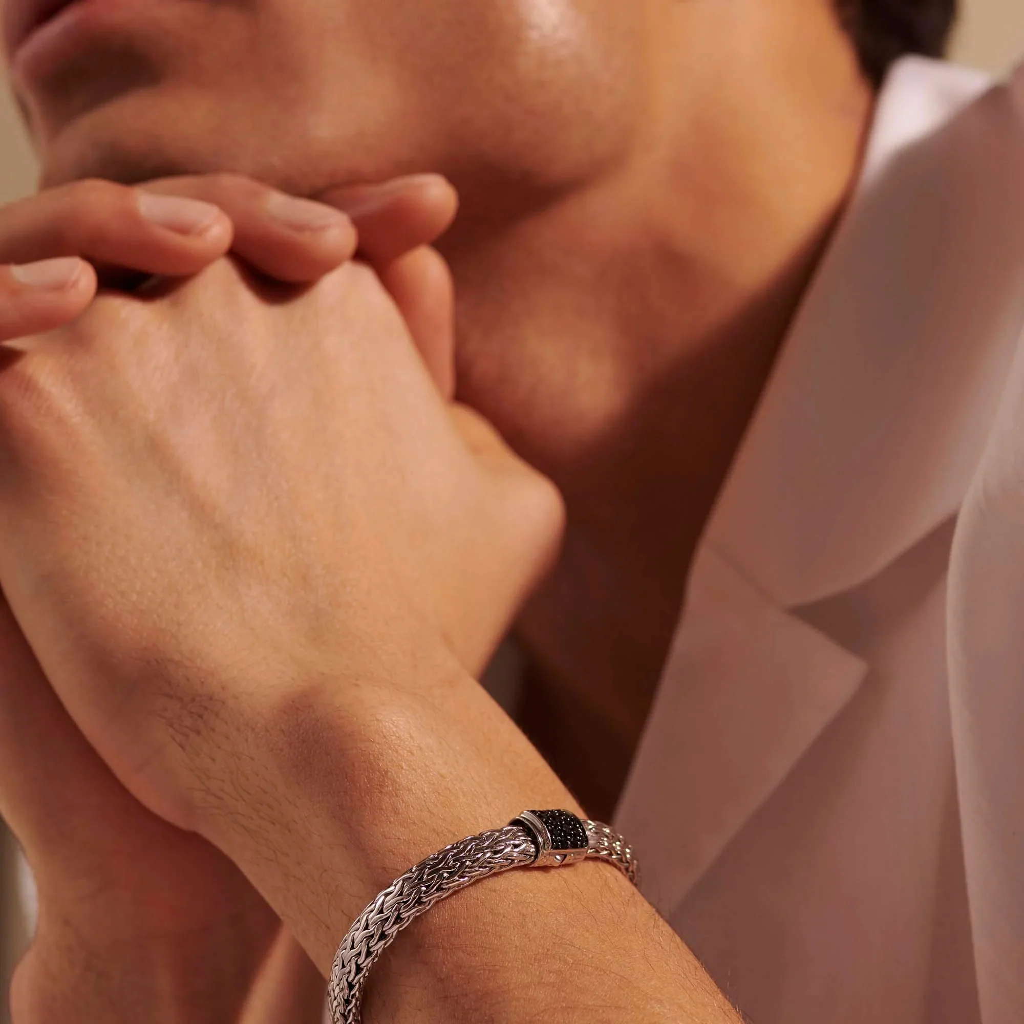 Sterling Silver and Black Sapphire Icon Bracelet - Image 4