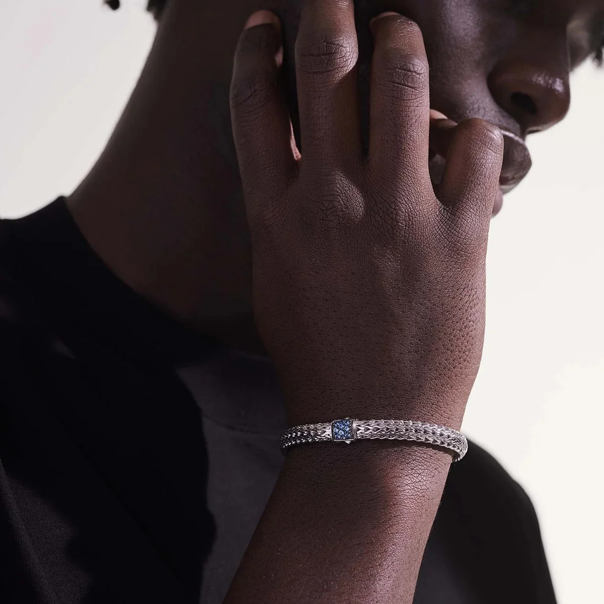 Sterling Silver and Blue Sapphire Icon Bracelet - Image 2