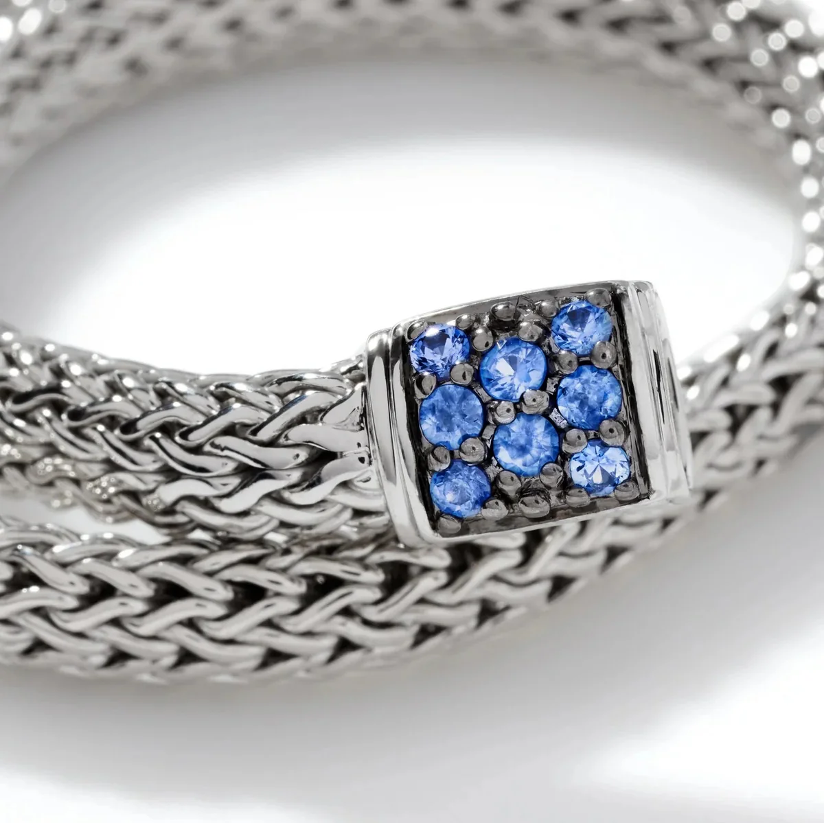 Sterling Silver and Blue Sapphire Icon Bracelet - Image 3