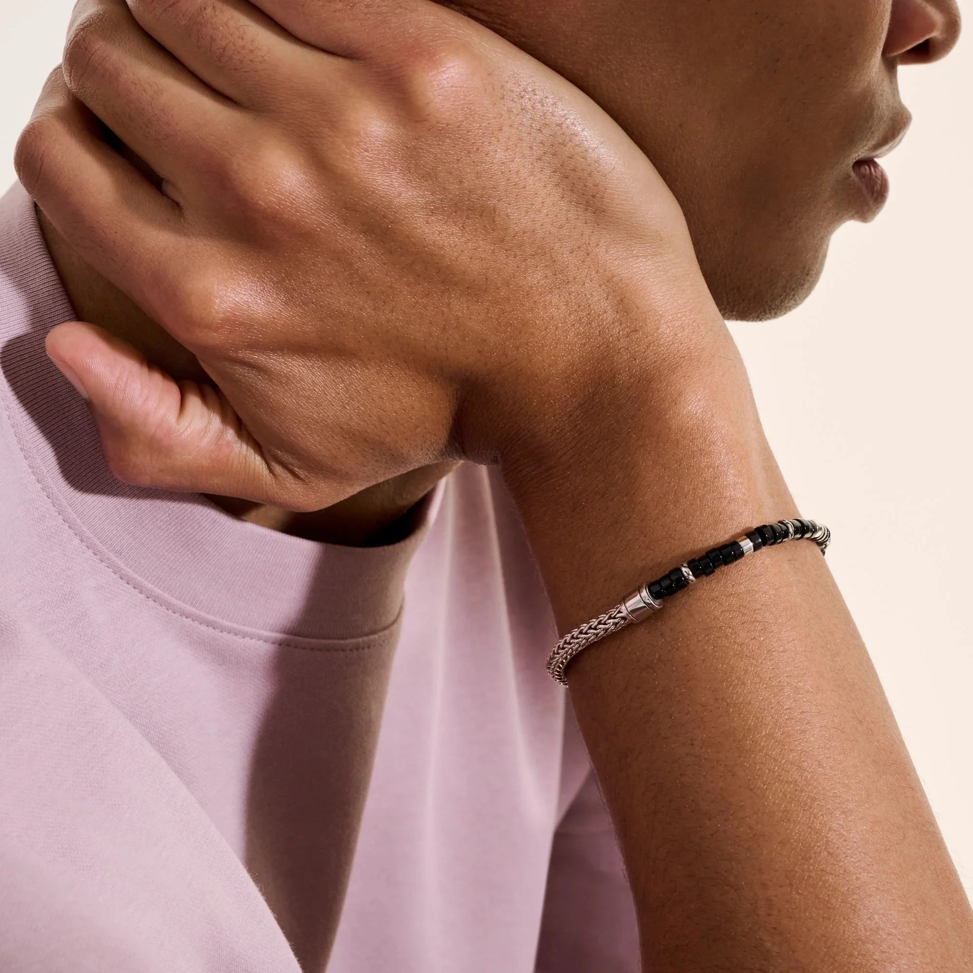 Sterling Silver & Black Onyx Chain Bracelet - Image 3