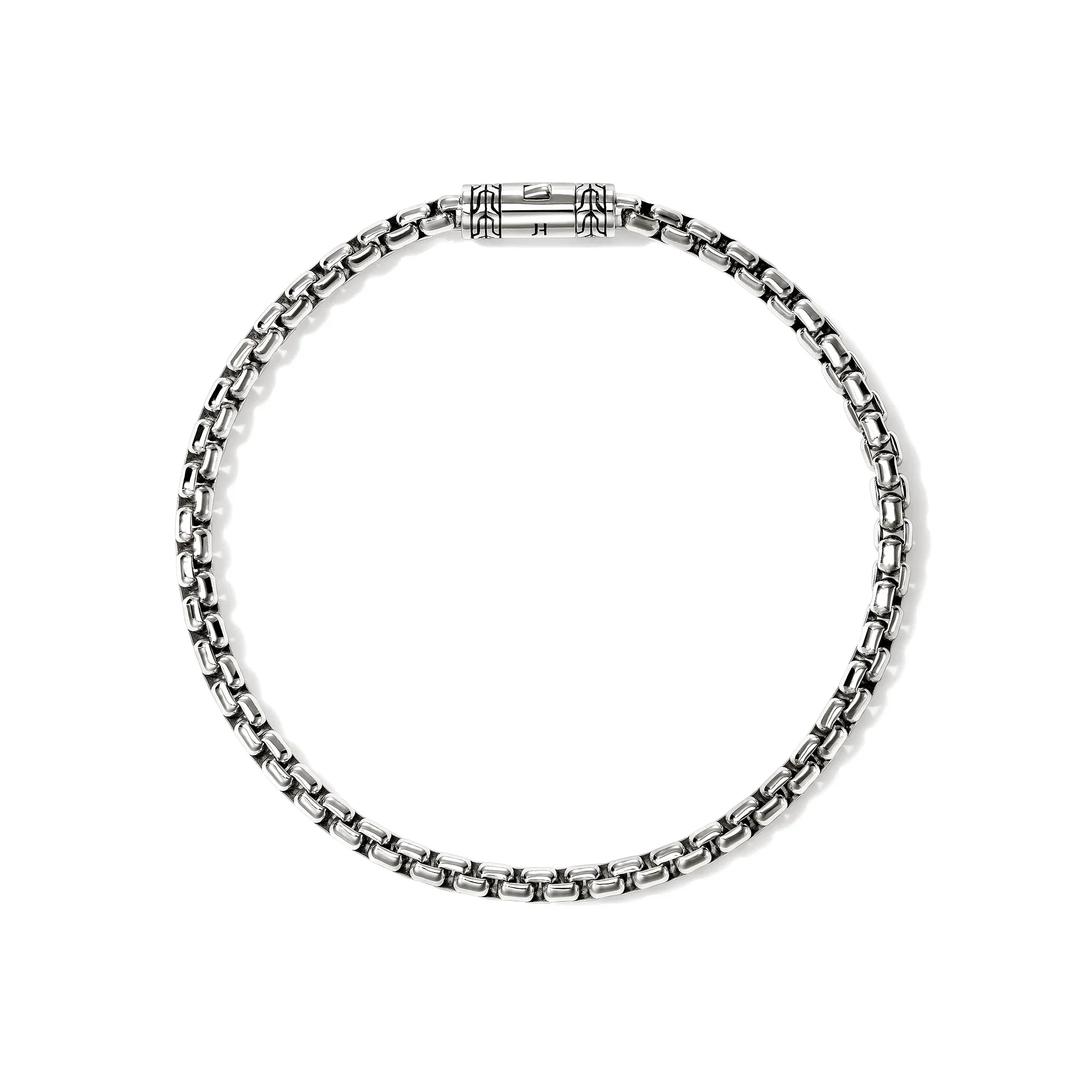 Sterling Silver Box Chain Bracelet 3.7MM - Image 2