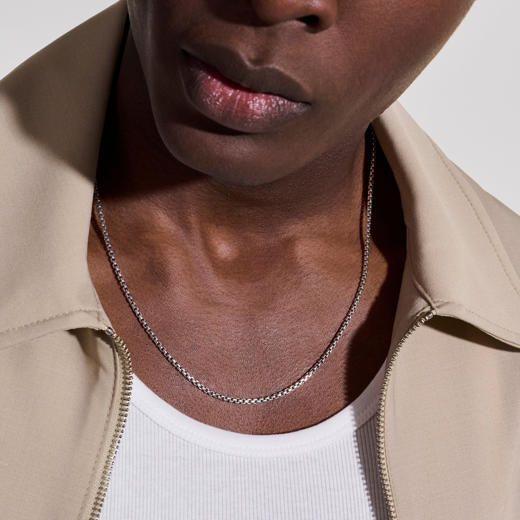 22" Sterling Silver Box Chain Necklace 2.7MM - Image 2