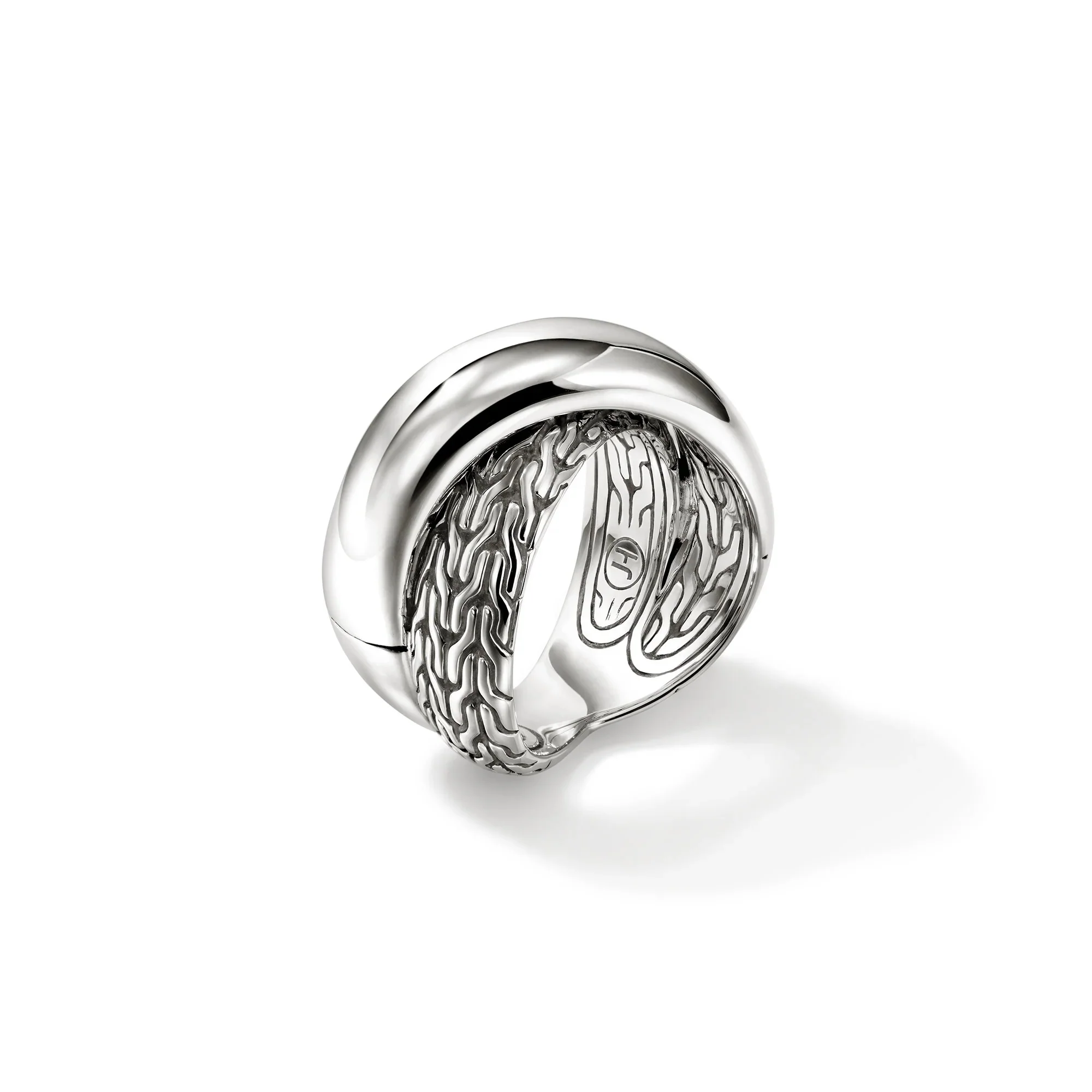 Sterling Silver Essential Crossover Ring - Image 3