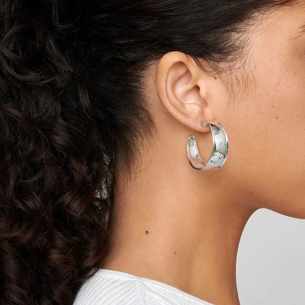 Sterling Silver Goddess Hoops - Image 3
