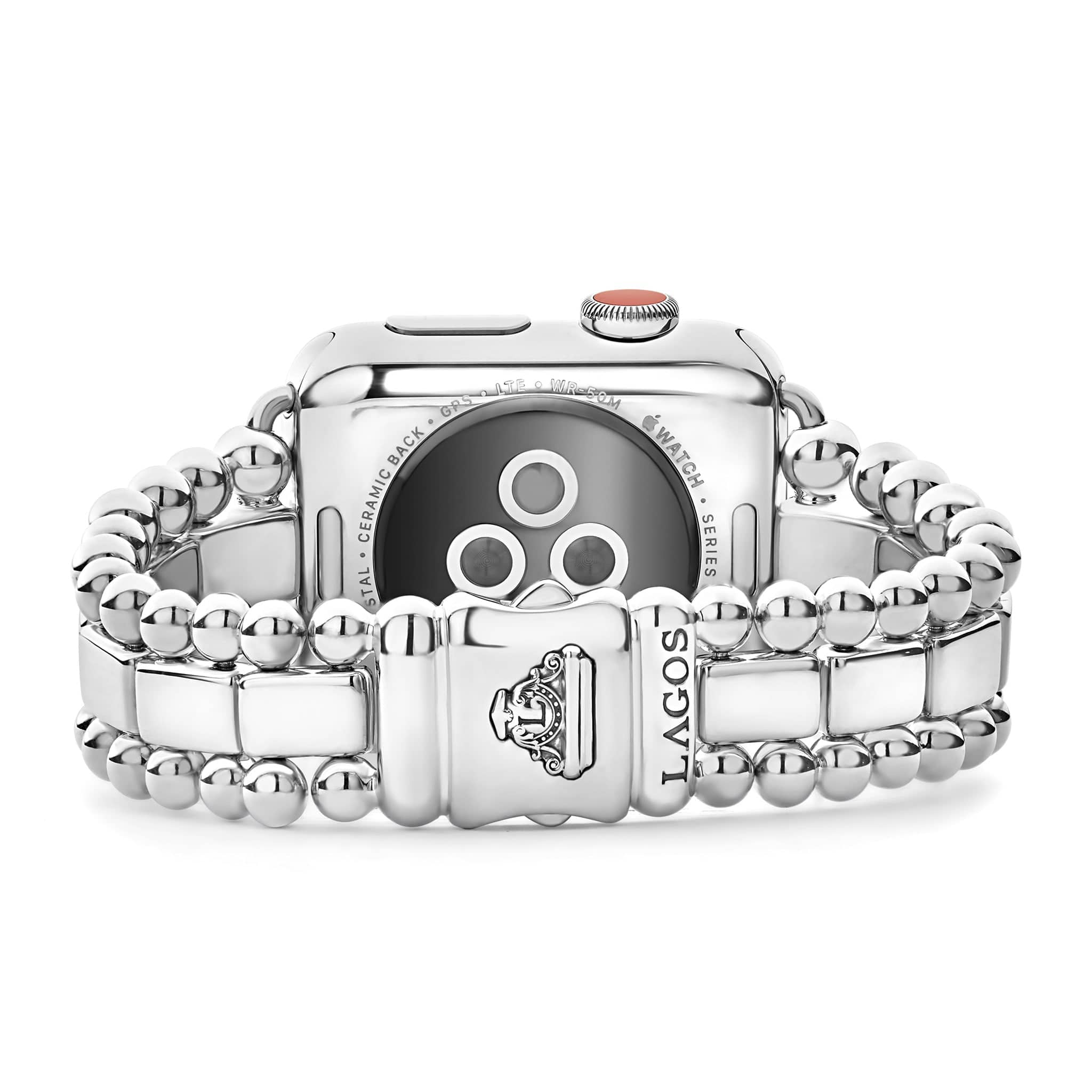 Sterling Silver Half Diamond Watch Bracelet-38-45mm - Image 5