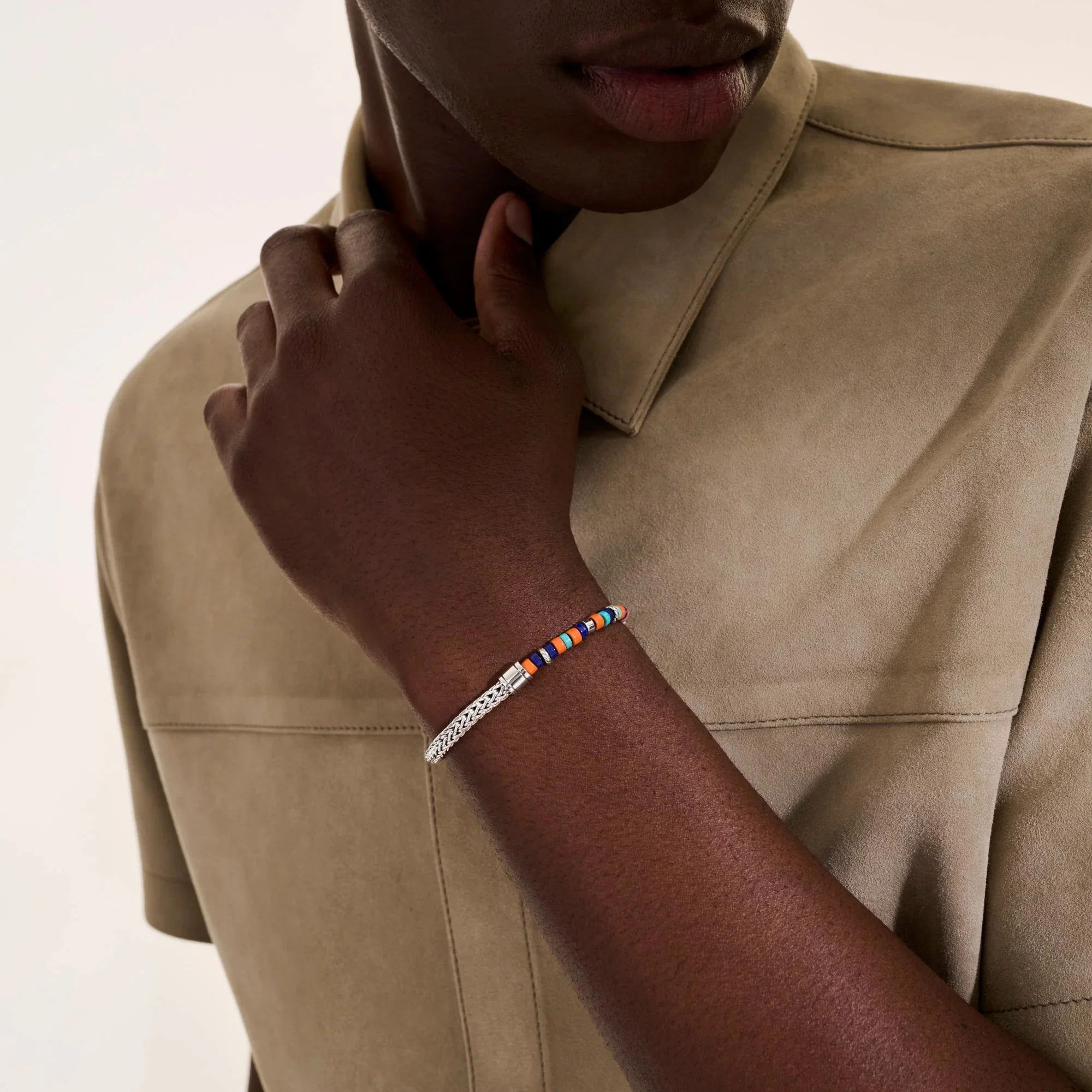 Sterling Silver Heishi Chain Bracelet - Image 3