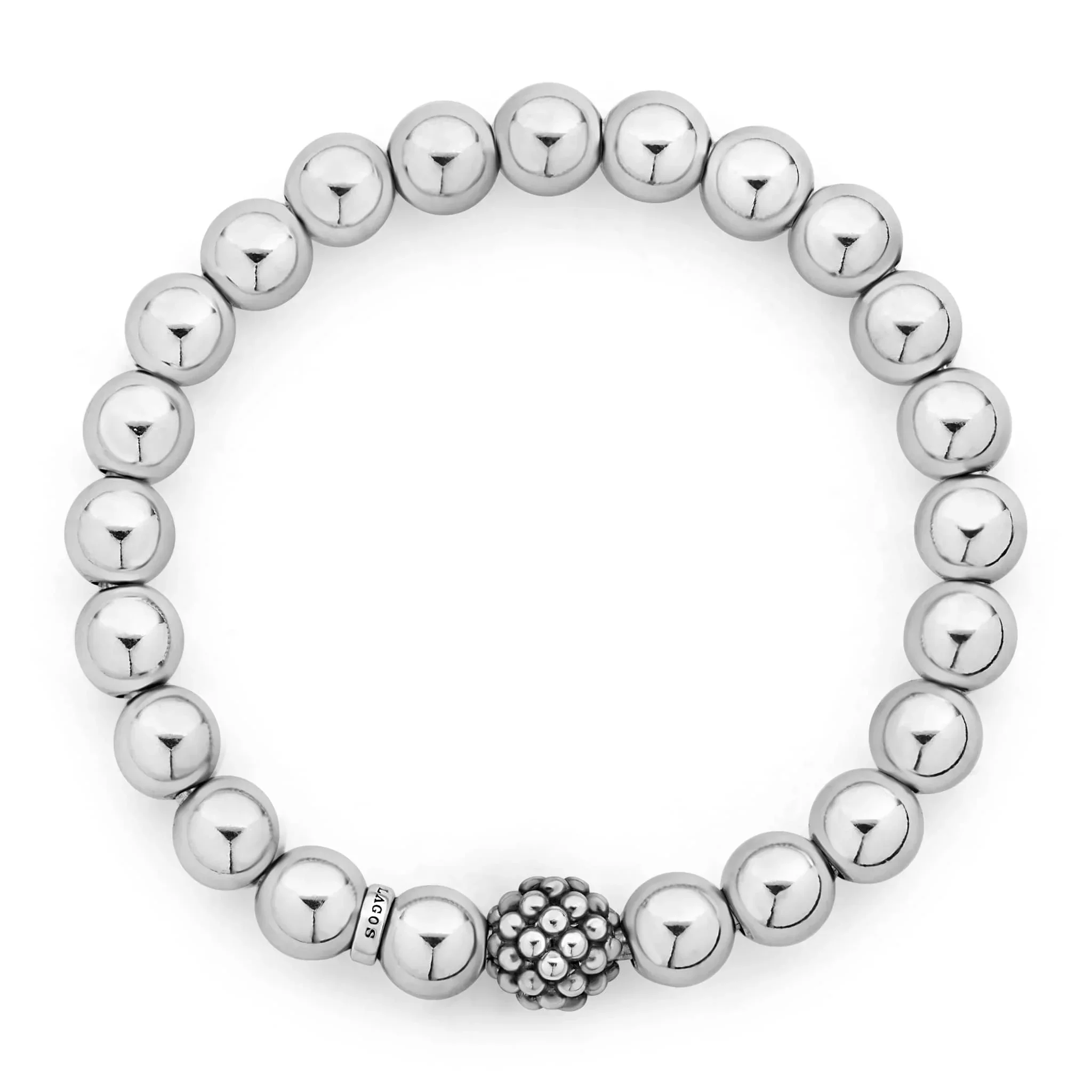 Stretch Silver Bead Bracelet - Image 3