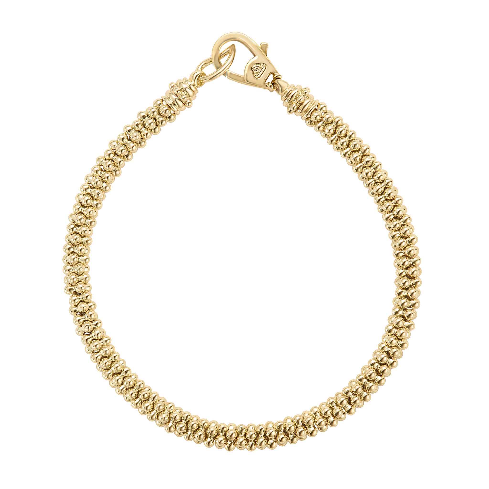 Thin 18K Gold Beaded Bracelet | 4mm - Image 3