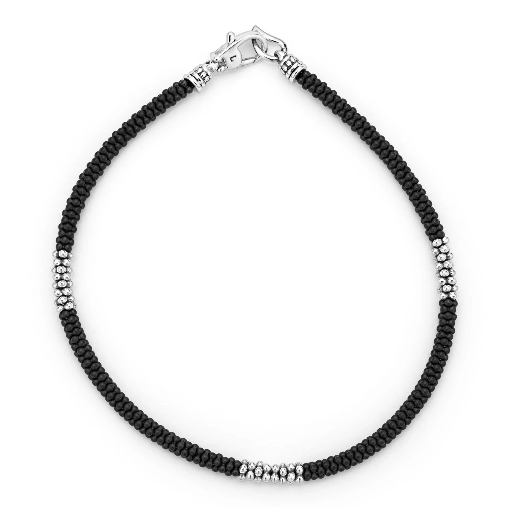 Three Silver Station Matte Ceramic Bracelet | 3mm - Image 3