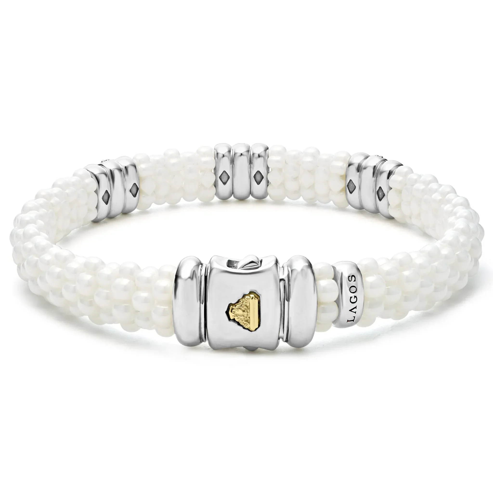 Three Station Ceramic Diamond Bracelet | 9mm - Image 3