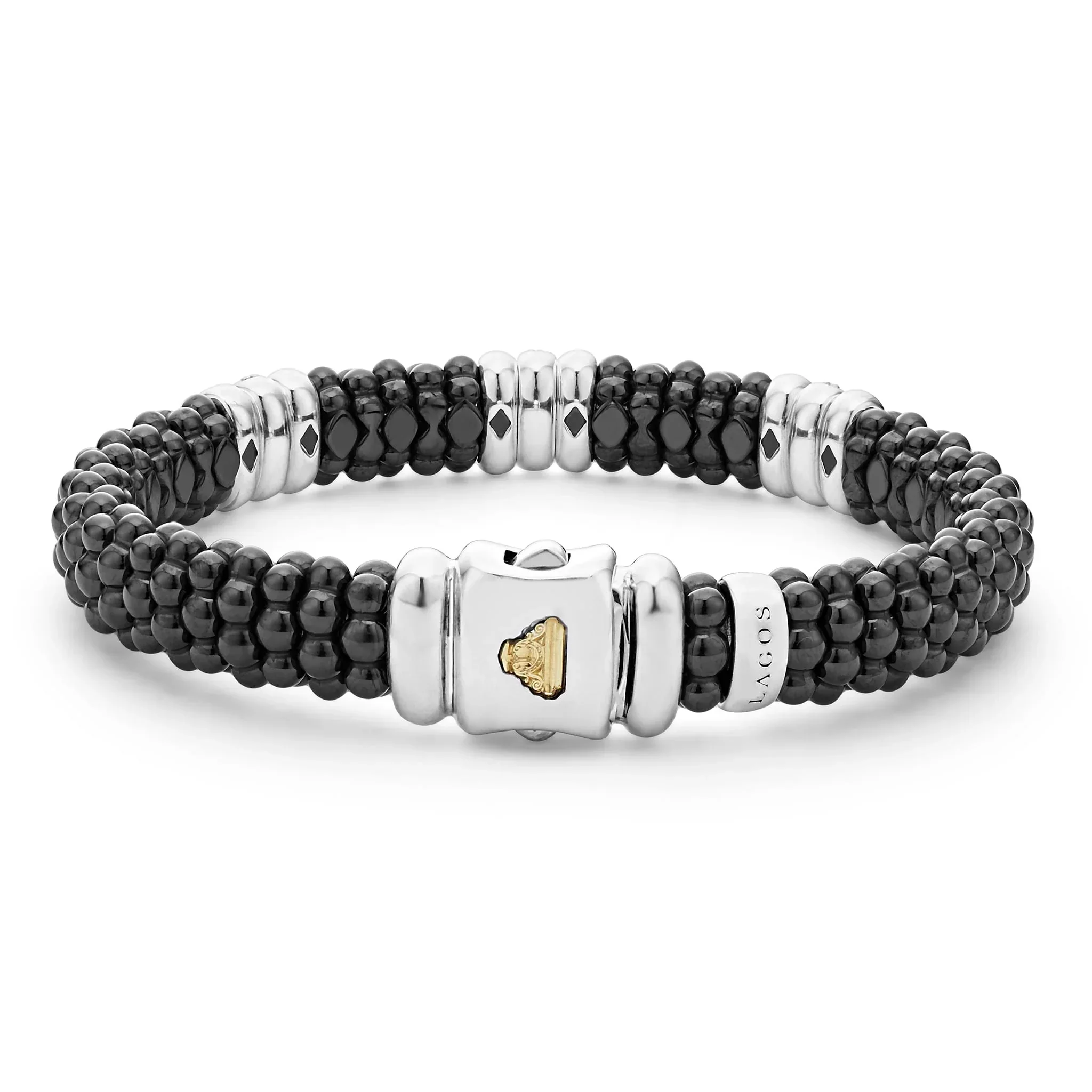 Three Station Ceramic Diamond Bracelet | 9mm - Image 3
