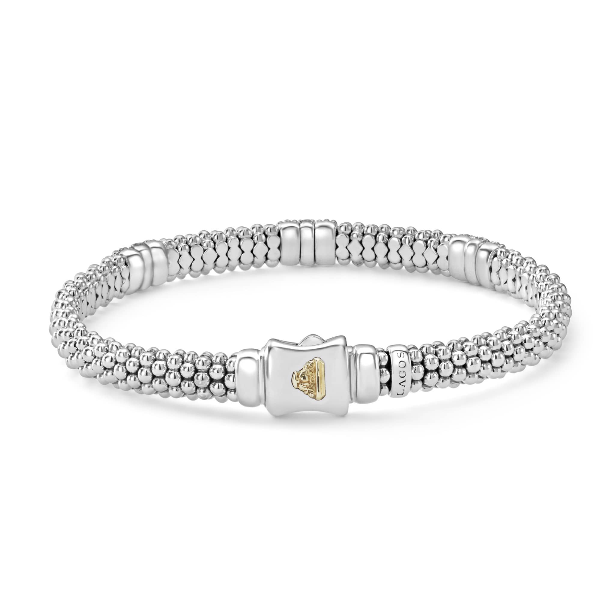 Three Station Diamond Caviar Bracelet | 6mm - Image 3