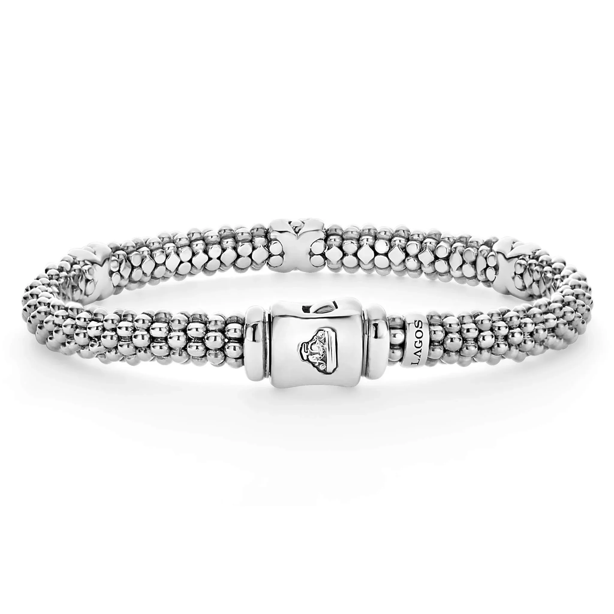 Three Station Silver X Diamond Bracelet | 6mm - Image 2