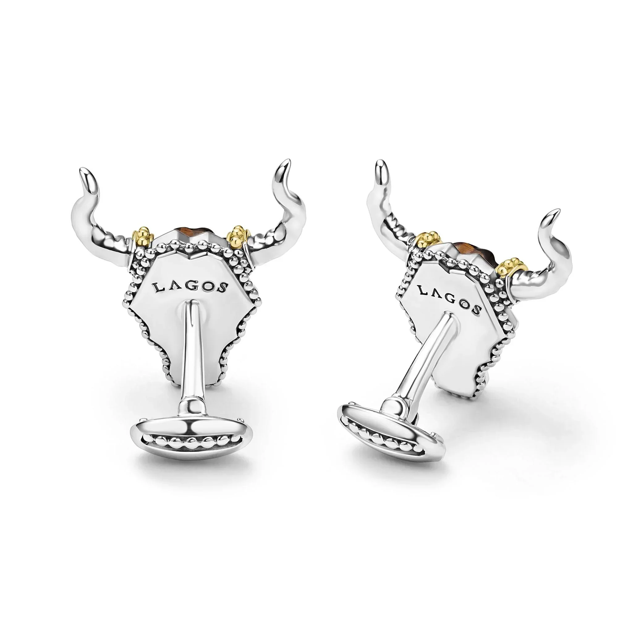 Tiger Eye Long Horn Cufflinks - Image 3