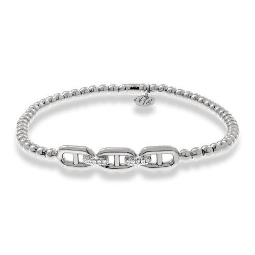 0.04ctw, 18K White Gold Tresore Stretch Bracelet