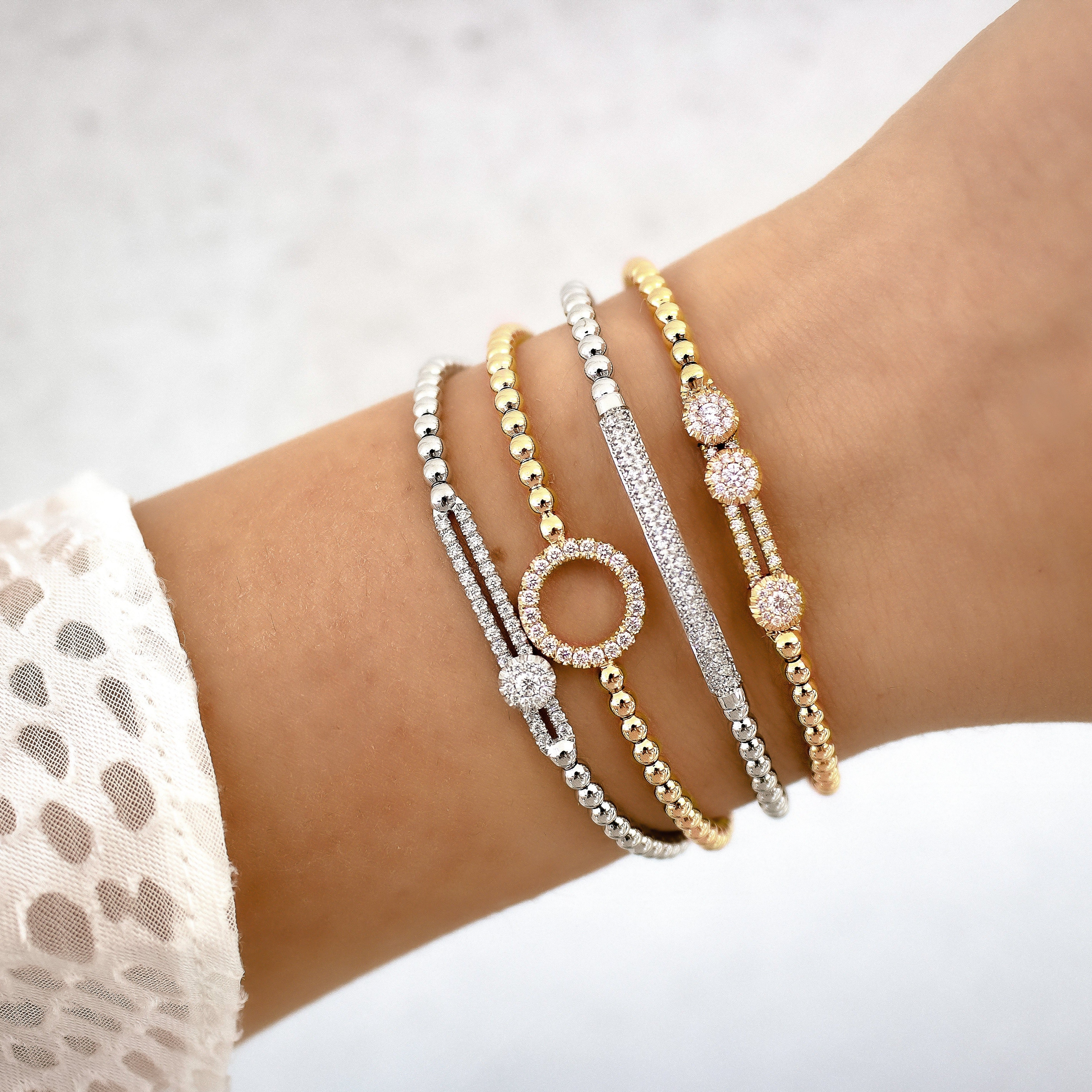 0.28ctw, 18K Yellow Gold Tresore Stretch Bracelet - Image 2