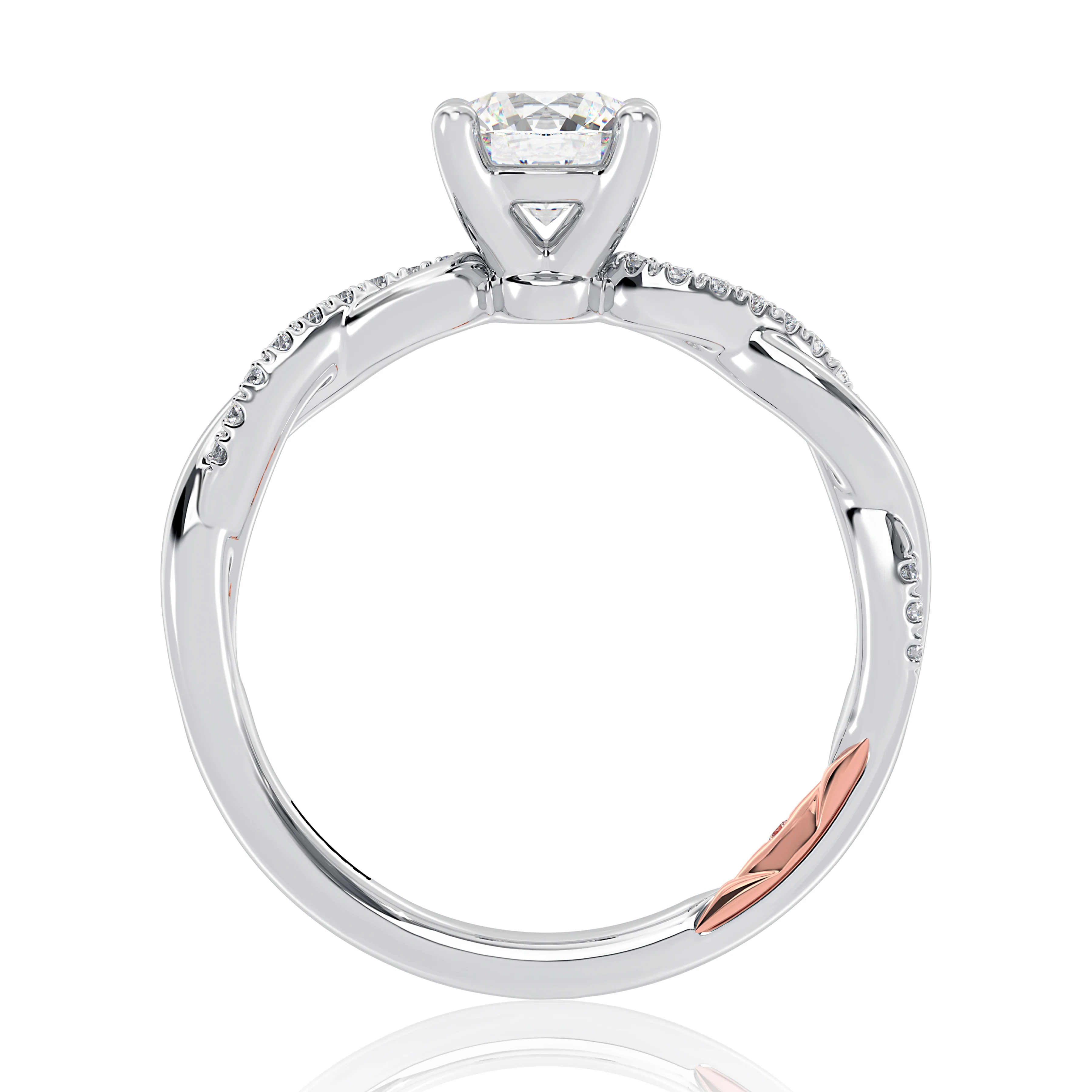 Twisted Shank Diamond Engagement Ring - Image 2