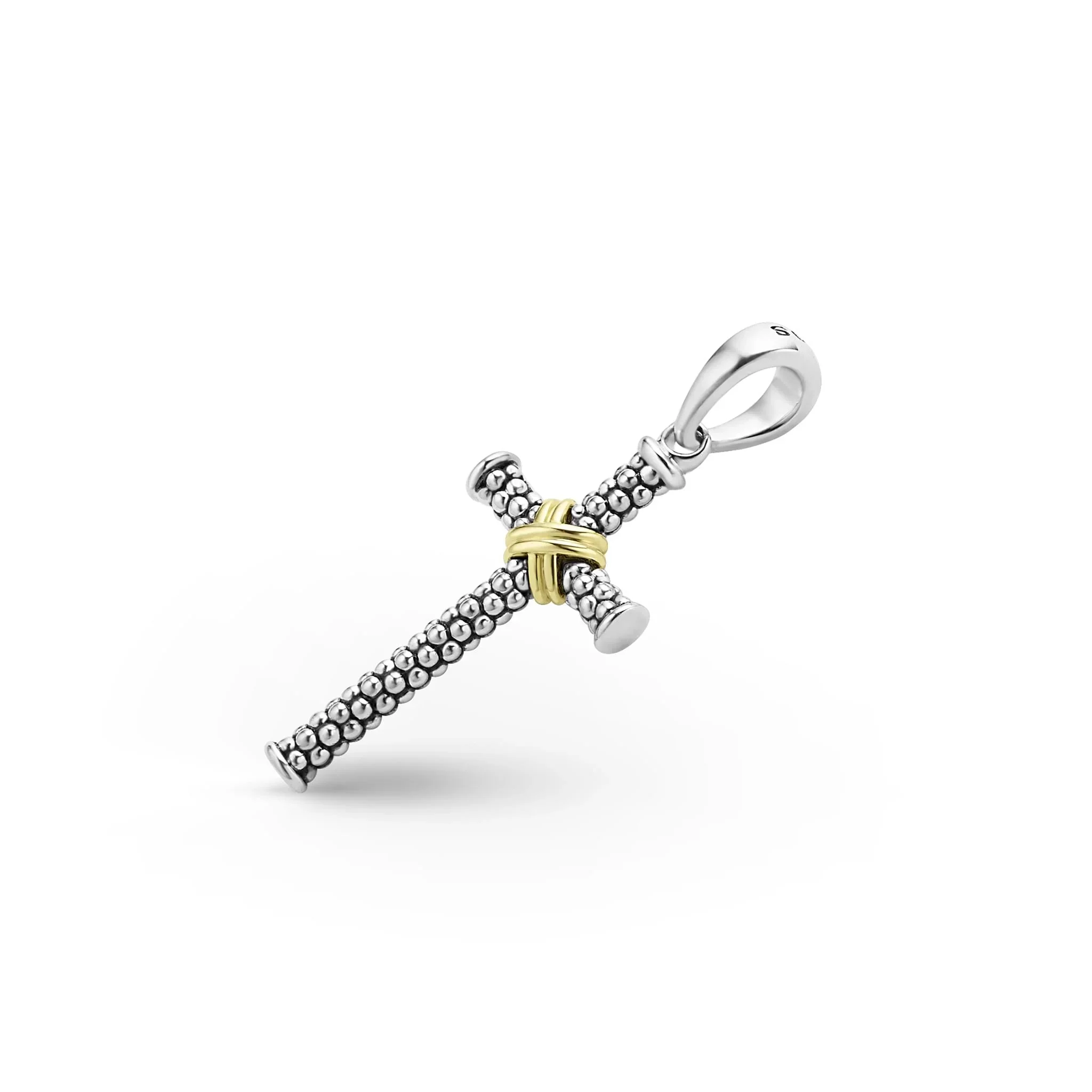 Two-Tone Caviar Beaded X Cross Amulet - Image 3