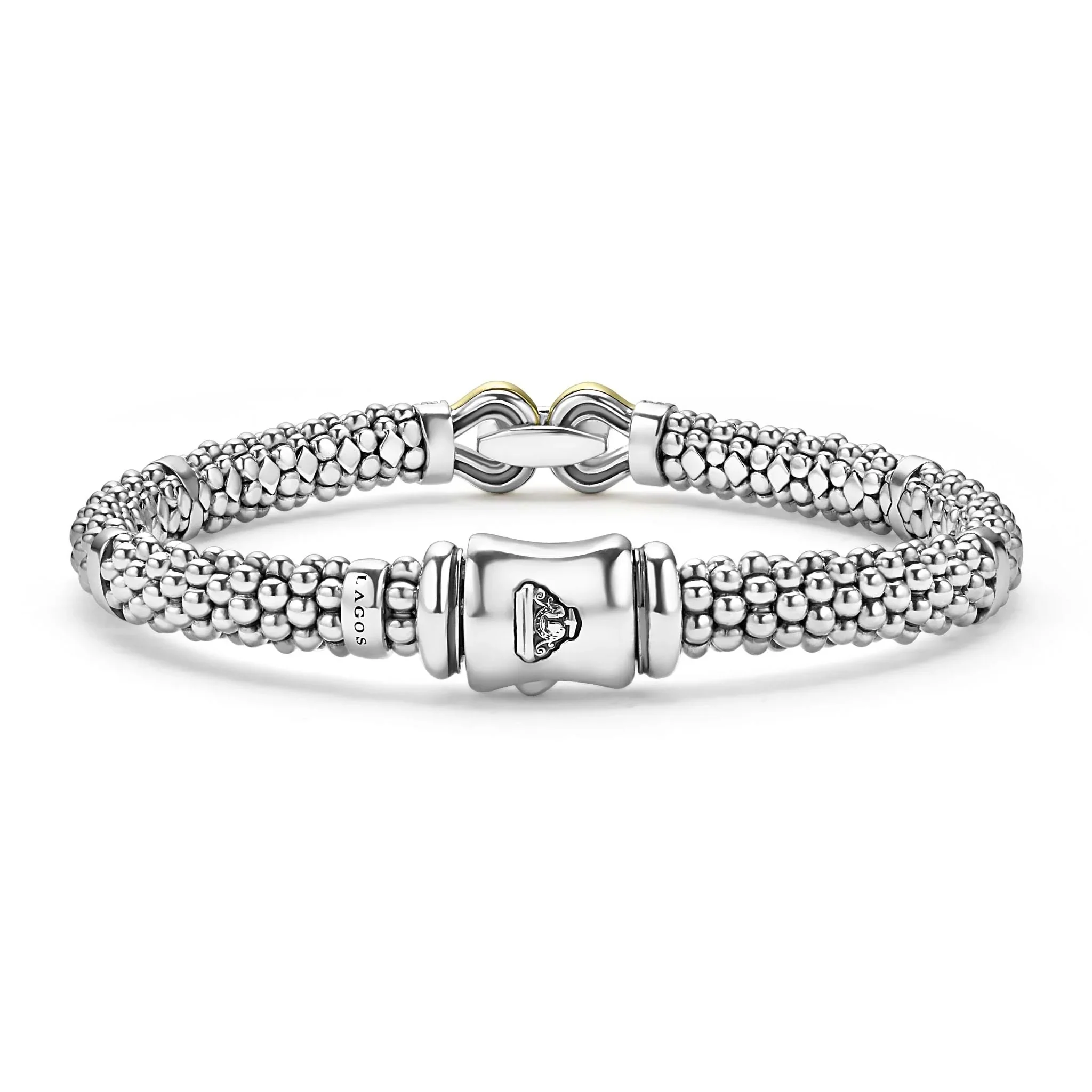 Two-Tone Caviar Buckle Diamond Bracelet | 9mm - Image 2